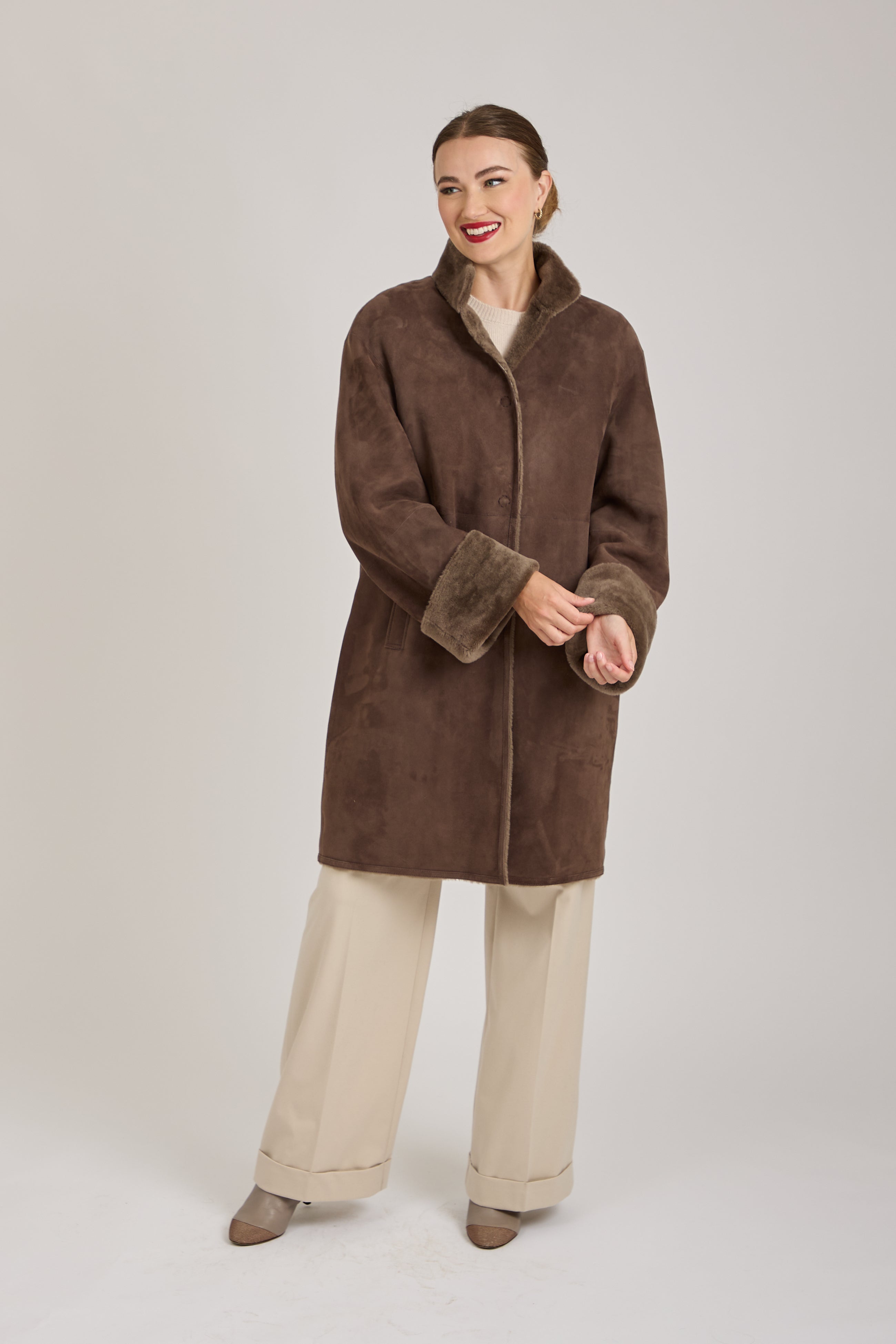 SHEARLING JACKET-BROWN