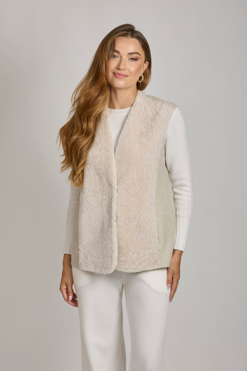CASHMERE/SHEARLING VEST-ANGORA