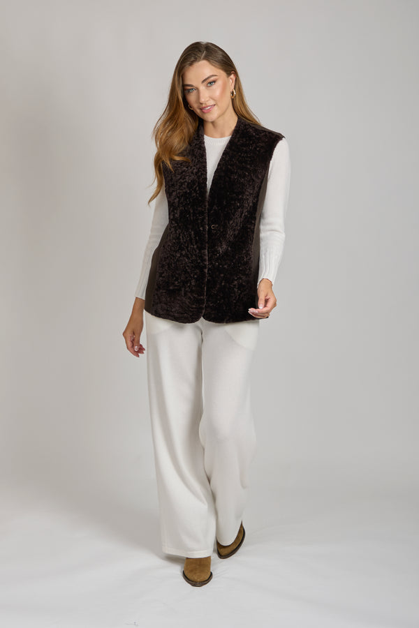 CASHMERE/SHEARLING VEST-CARRUBA