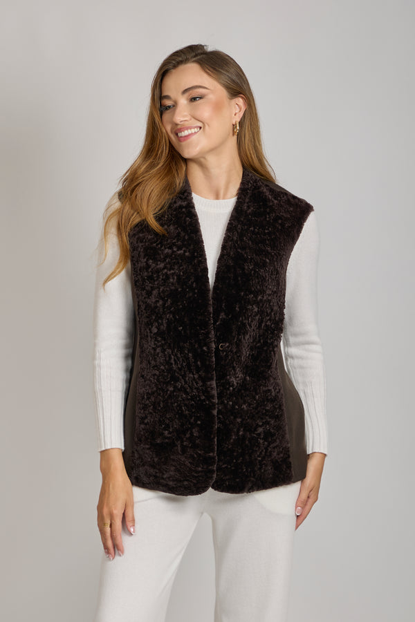 CASHMERE/SHEARLING VEST-CARRUBA