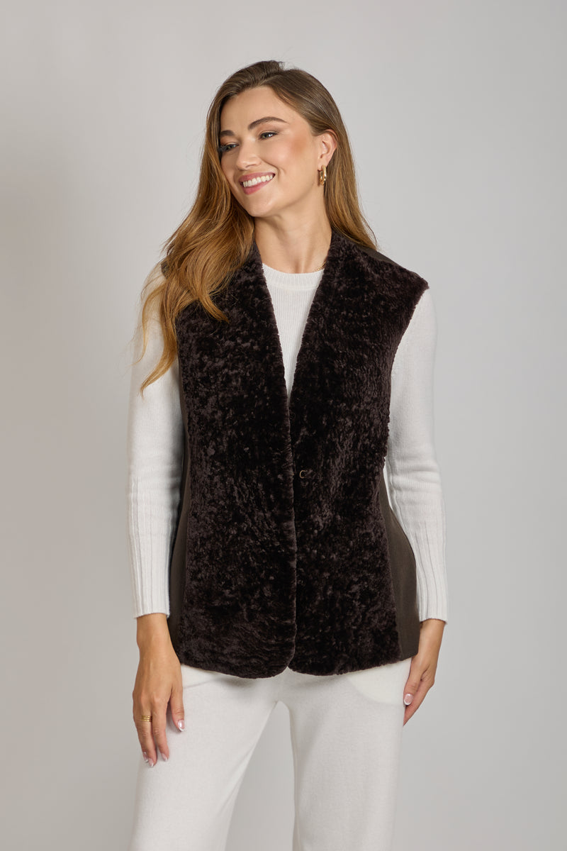 CASHMERE/SHEARLING VEST-CARRUBA