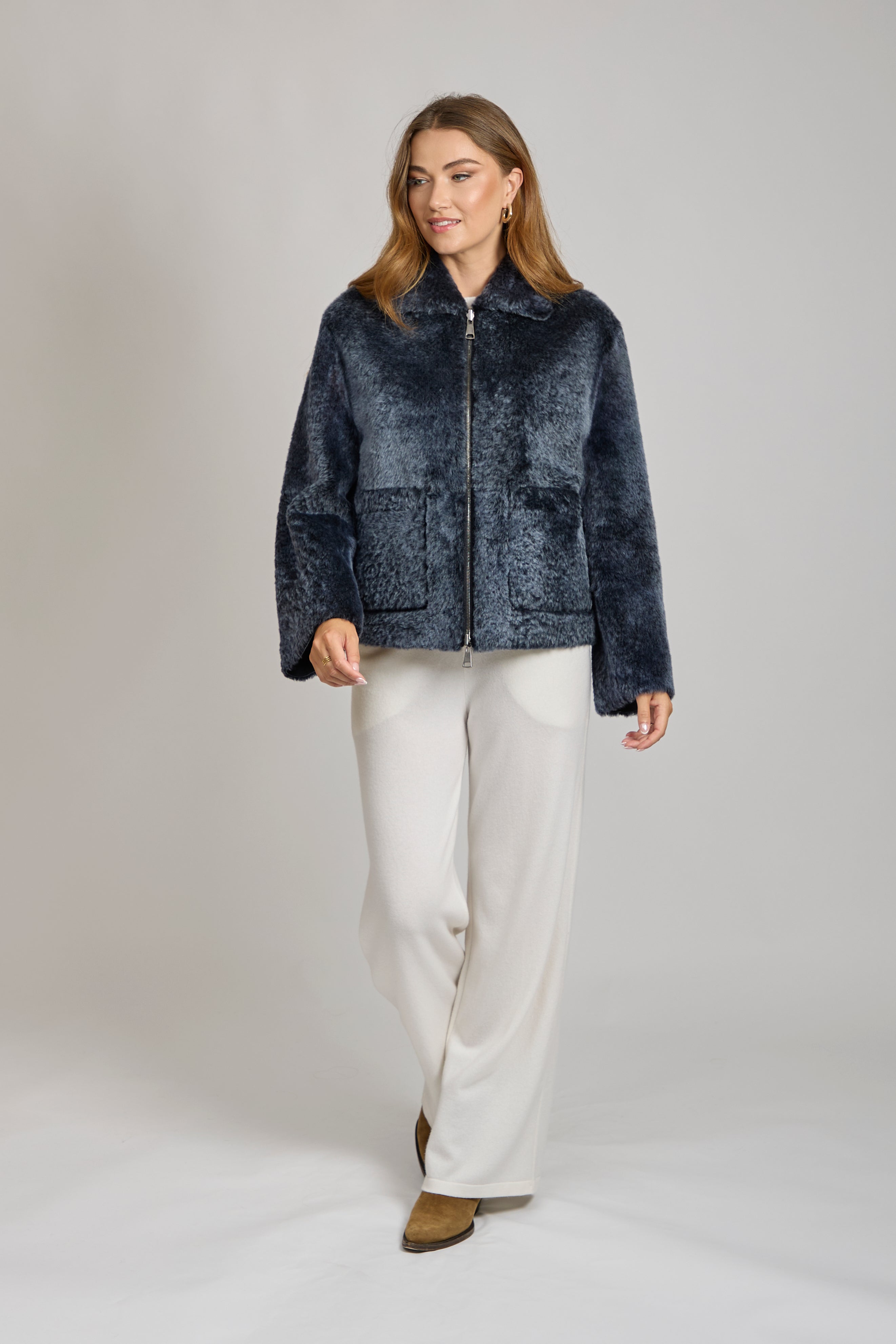 SHEARLING JACKET-BLUE