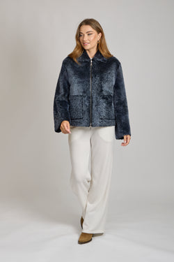 SHEARLING JACKET-BLUE