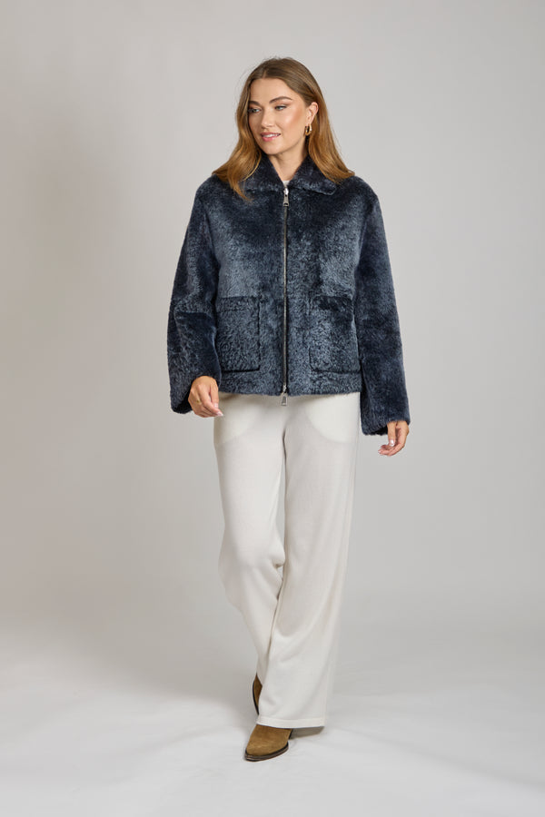 SHEARLING JACKET-BLUE