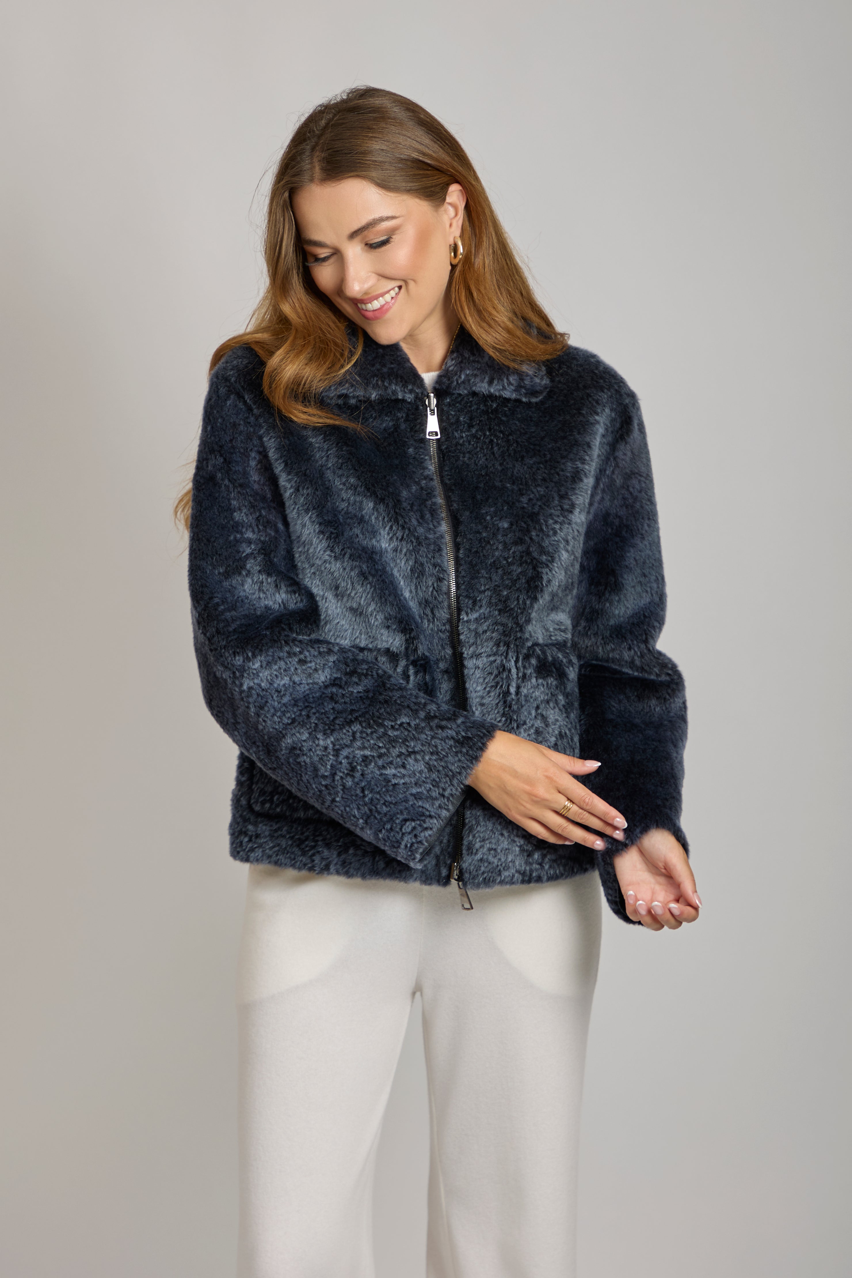 SHEARLING JACKET-BLUE