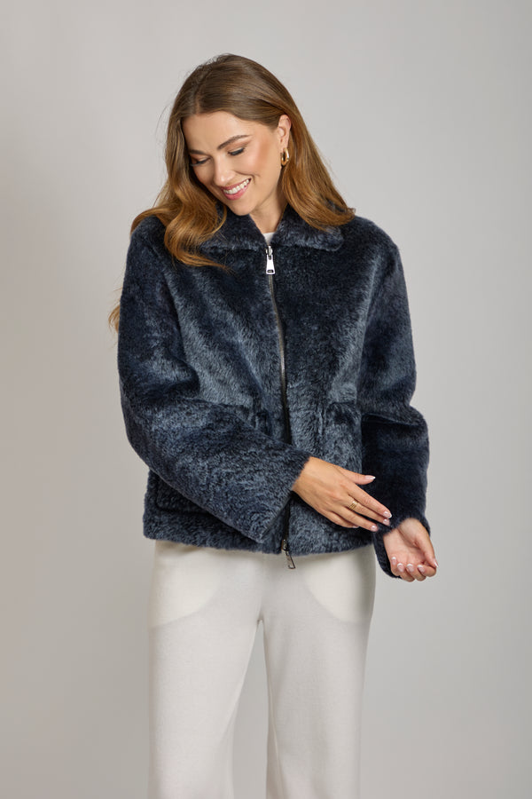 SHEARLING JACKET-BLUE