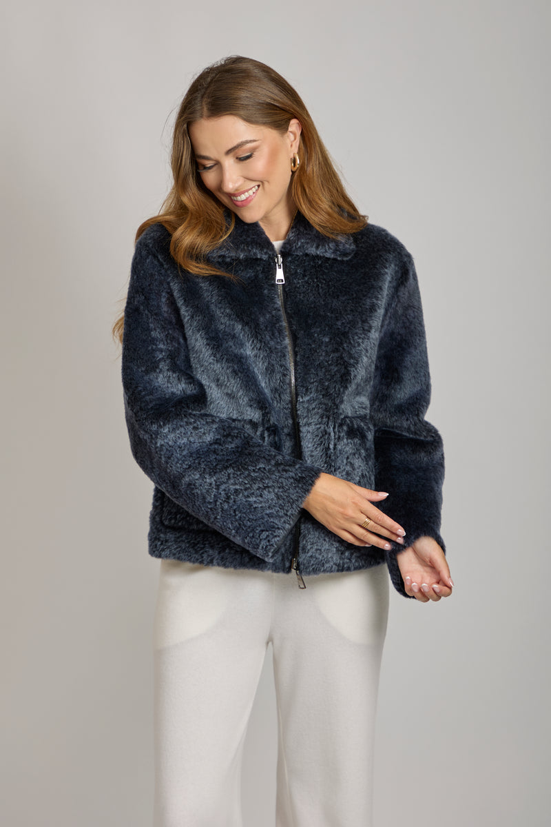 SHEARLING JACKET-BLUE