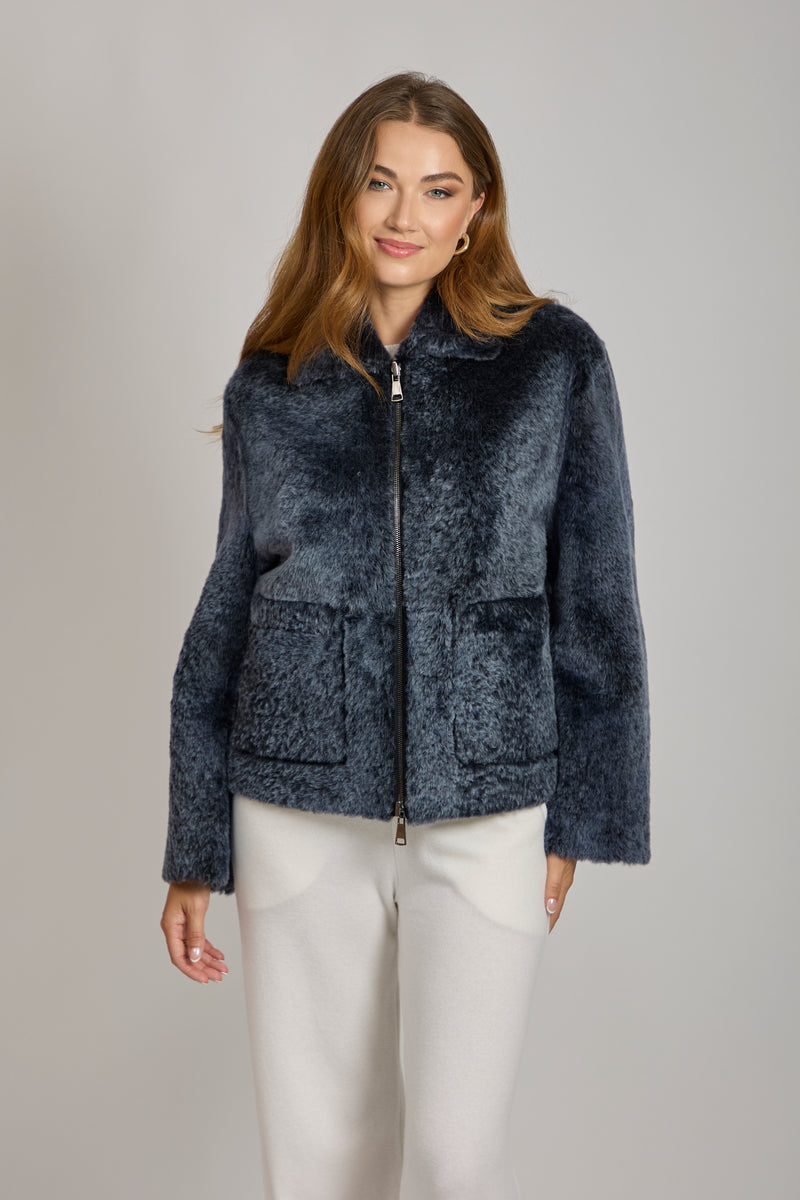 SHEARLING JACKET-BLUE