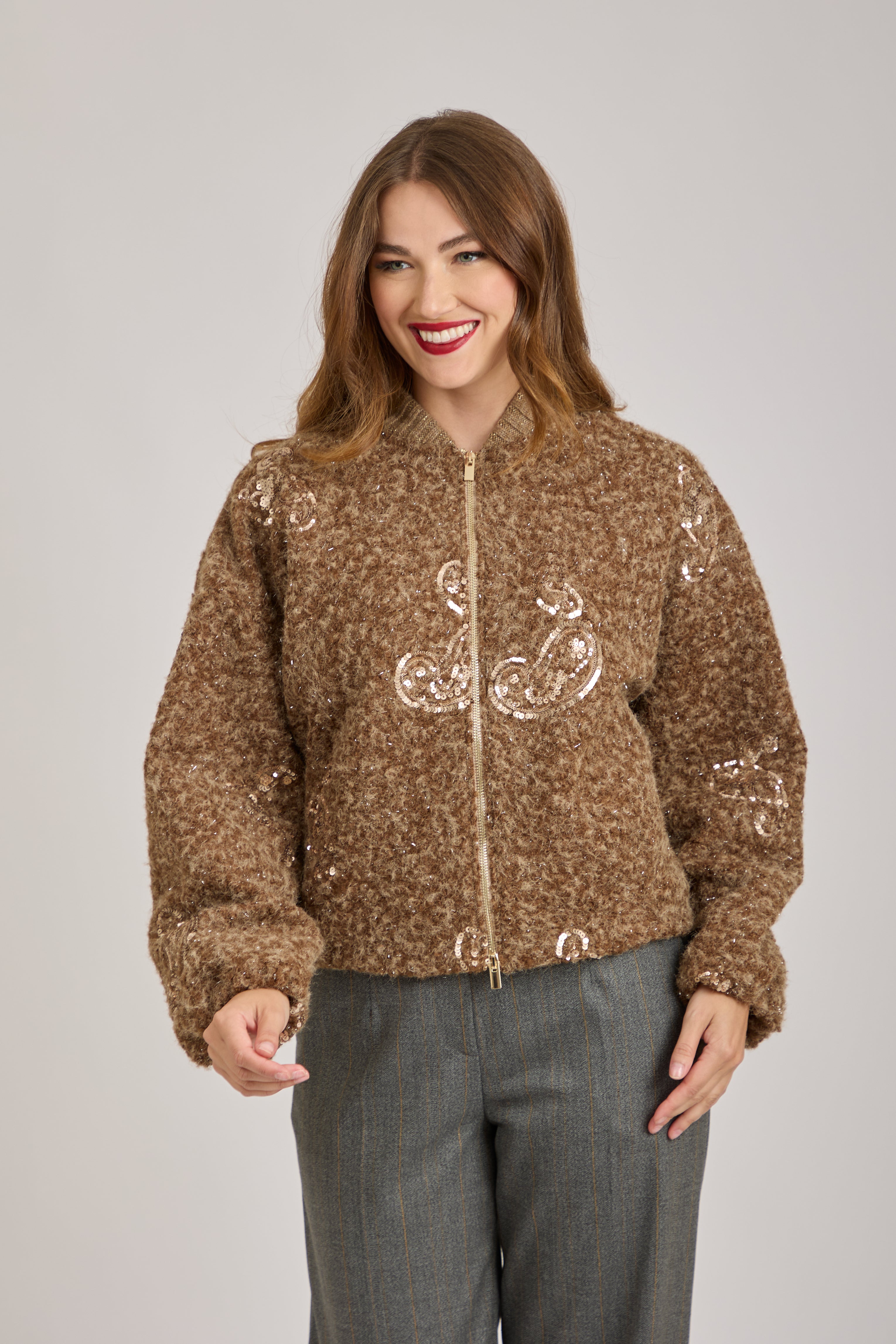 BOMBER JACKET-MARRONE