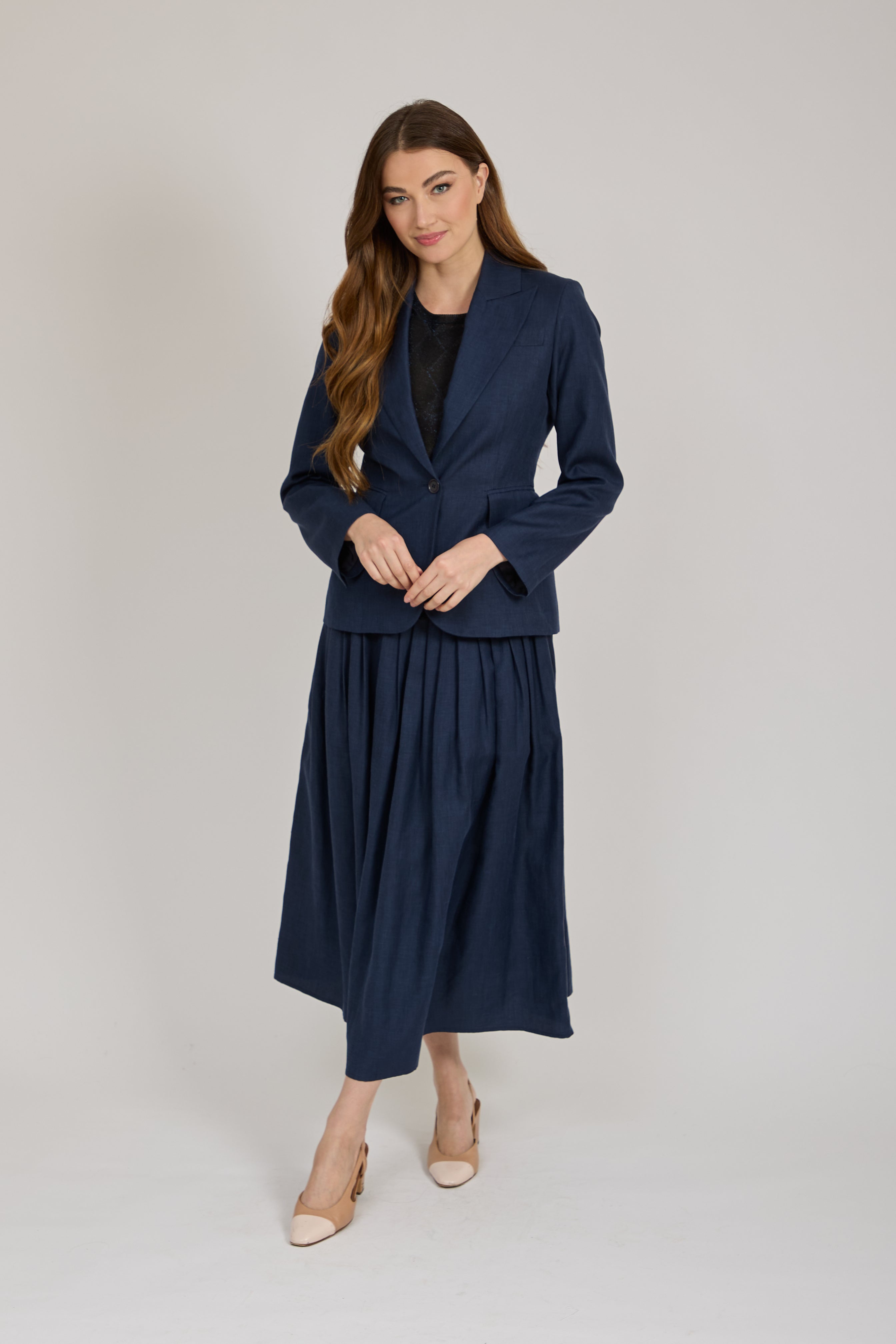 LINEN JACKET-BLUE