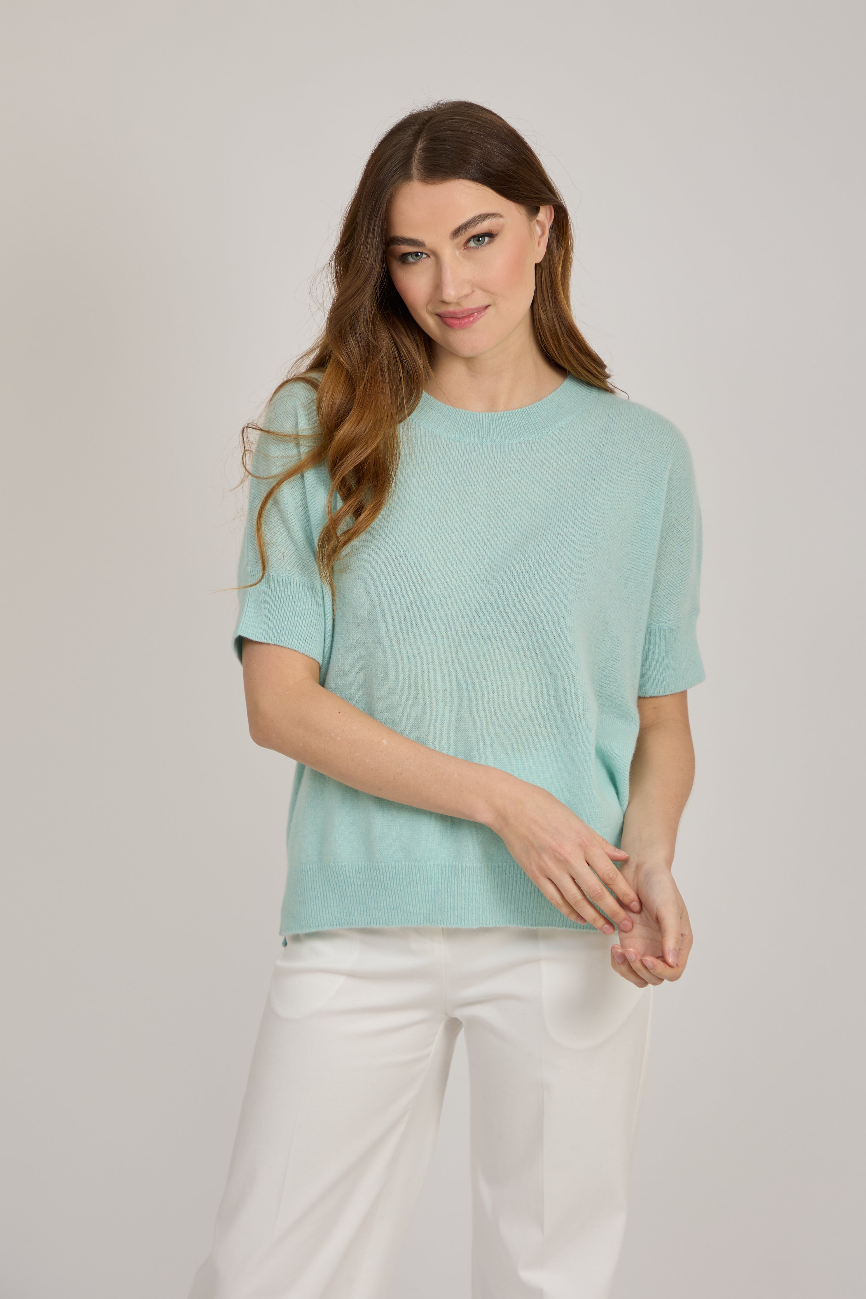 CREW NECK CASHMERE JUMPER-MINT