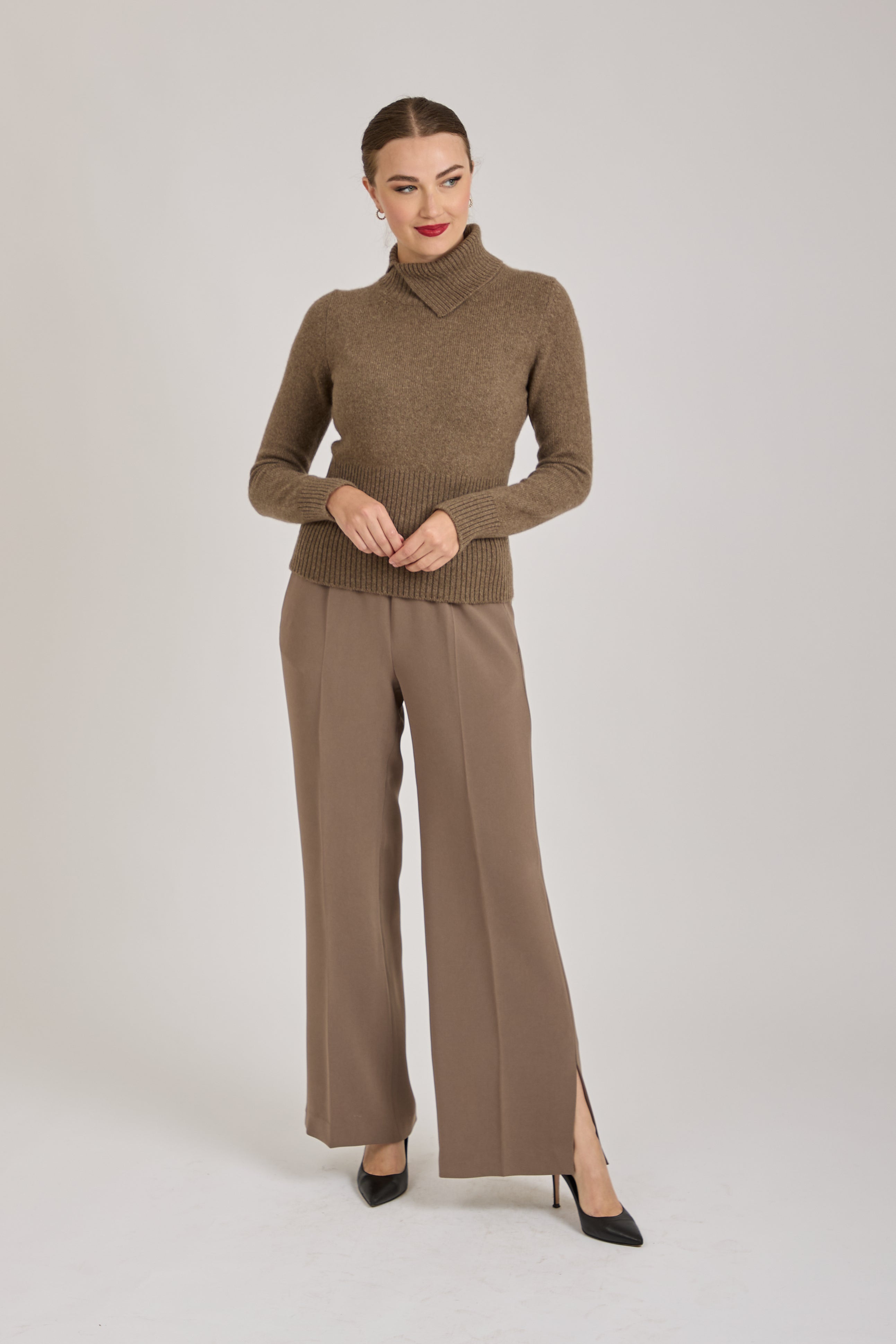 CREPE TROUSERS-TORTORA