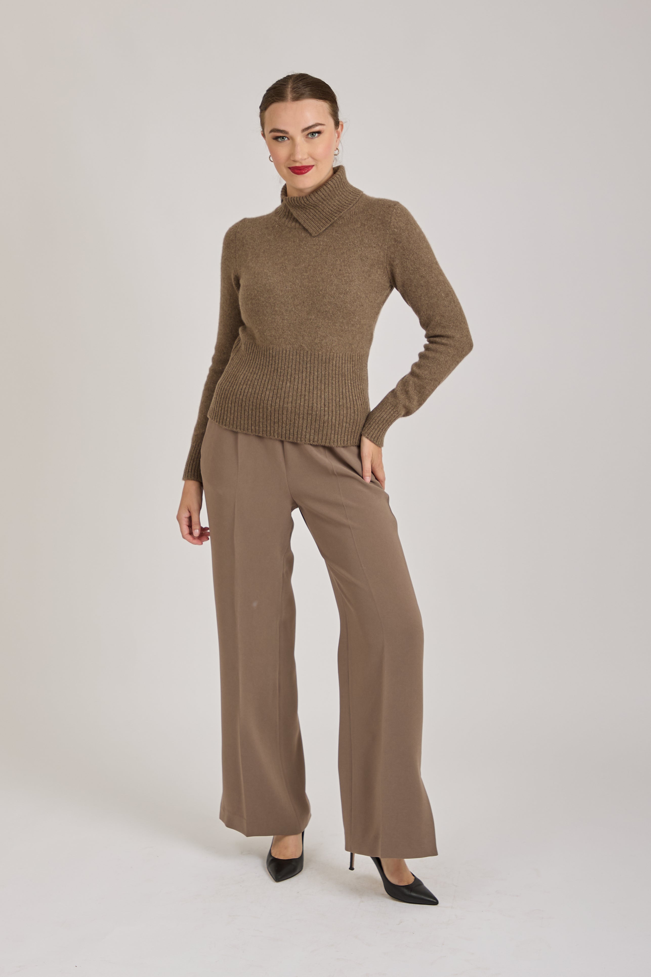 CREPE TROUSERS-TORTORA