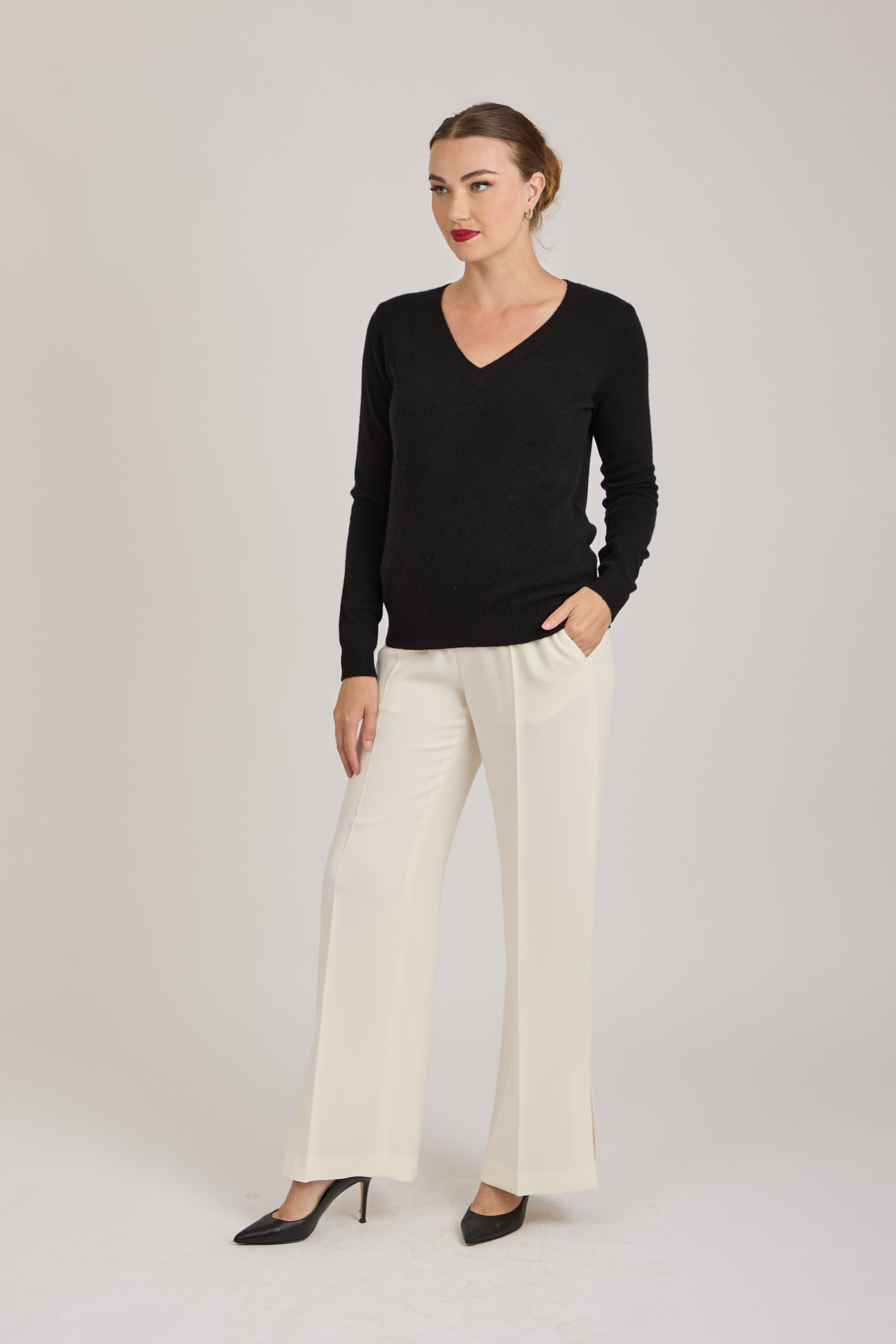 CREPE TROUSERS -WHITE