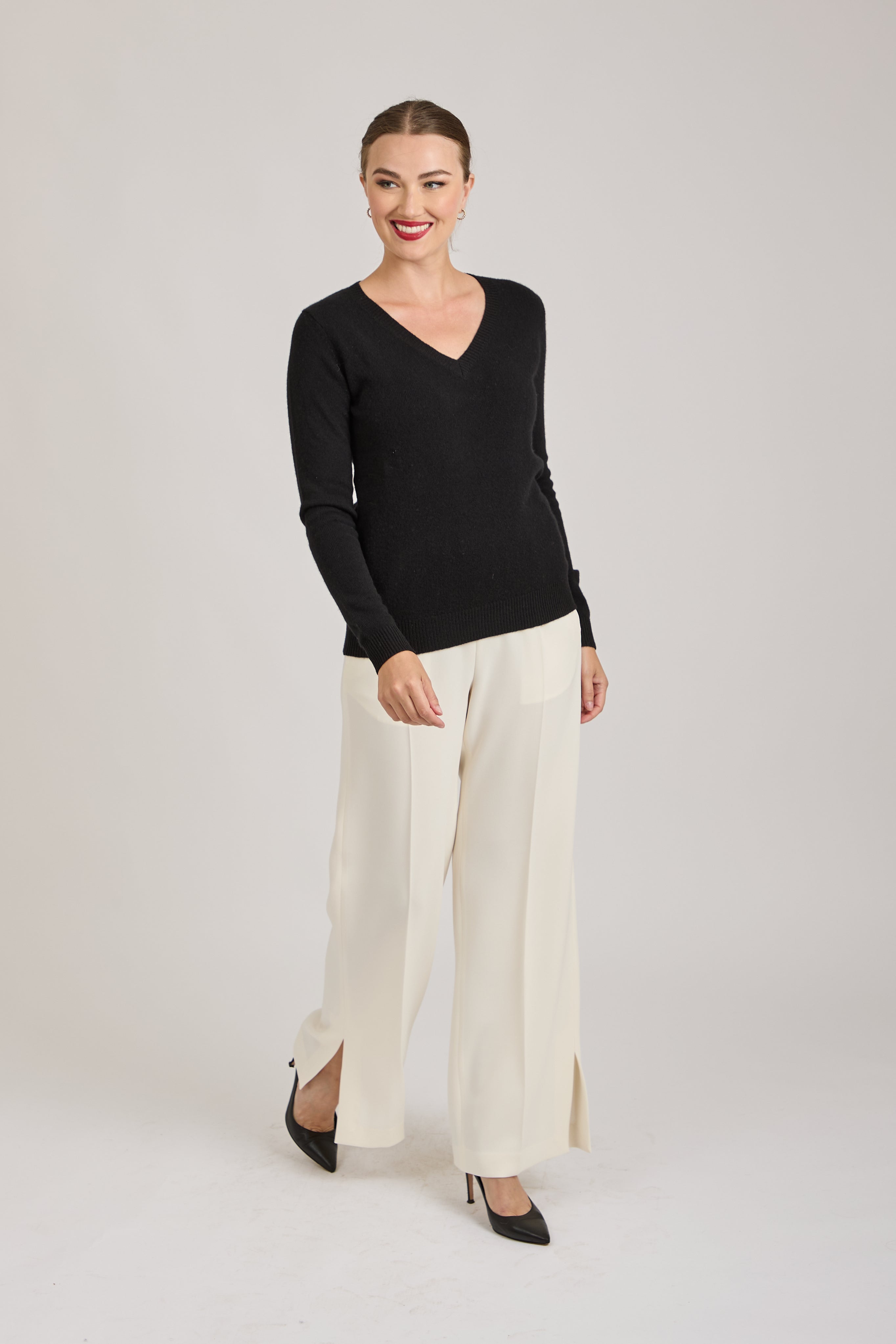 CREPE TROUSERS -WHITE