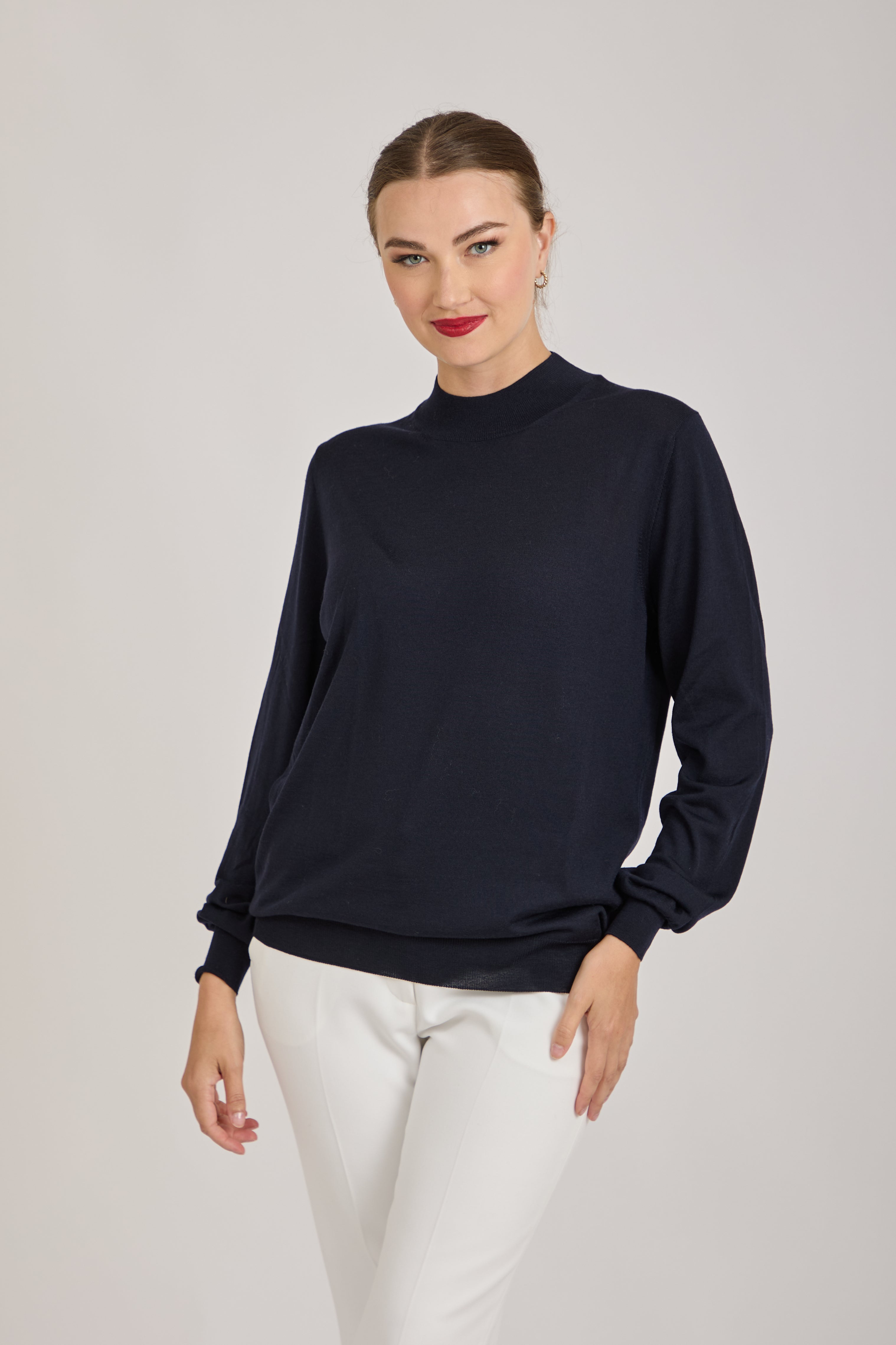 CREW NECK JUMPER-NAVY