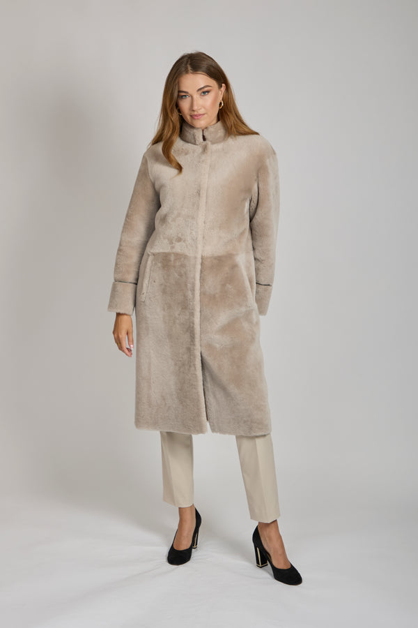 REVERSIBLE SHEARLING JACKET-BEIGE