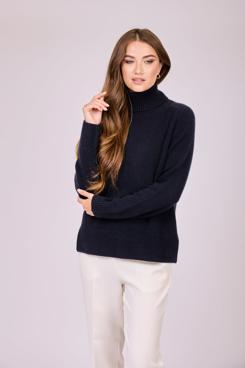 THICK TURTLE NECK - NAVY