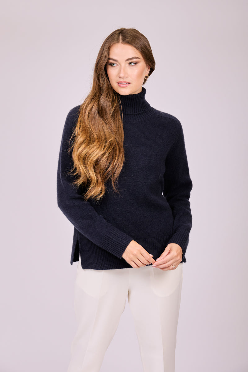 THICK TURTLE NECK - NAVY