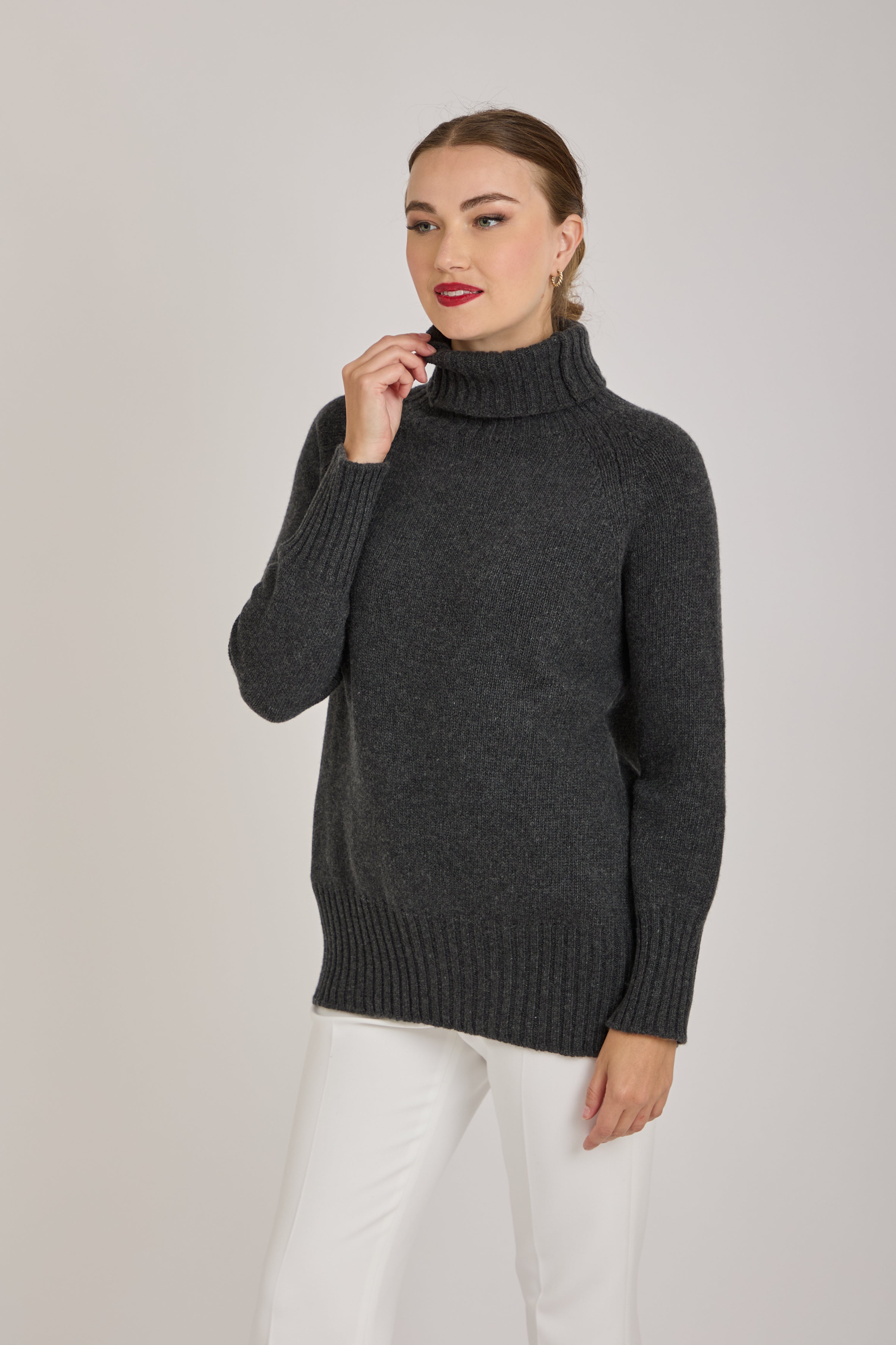 HIGH NECK JUMPER- ANTRACITE