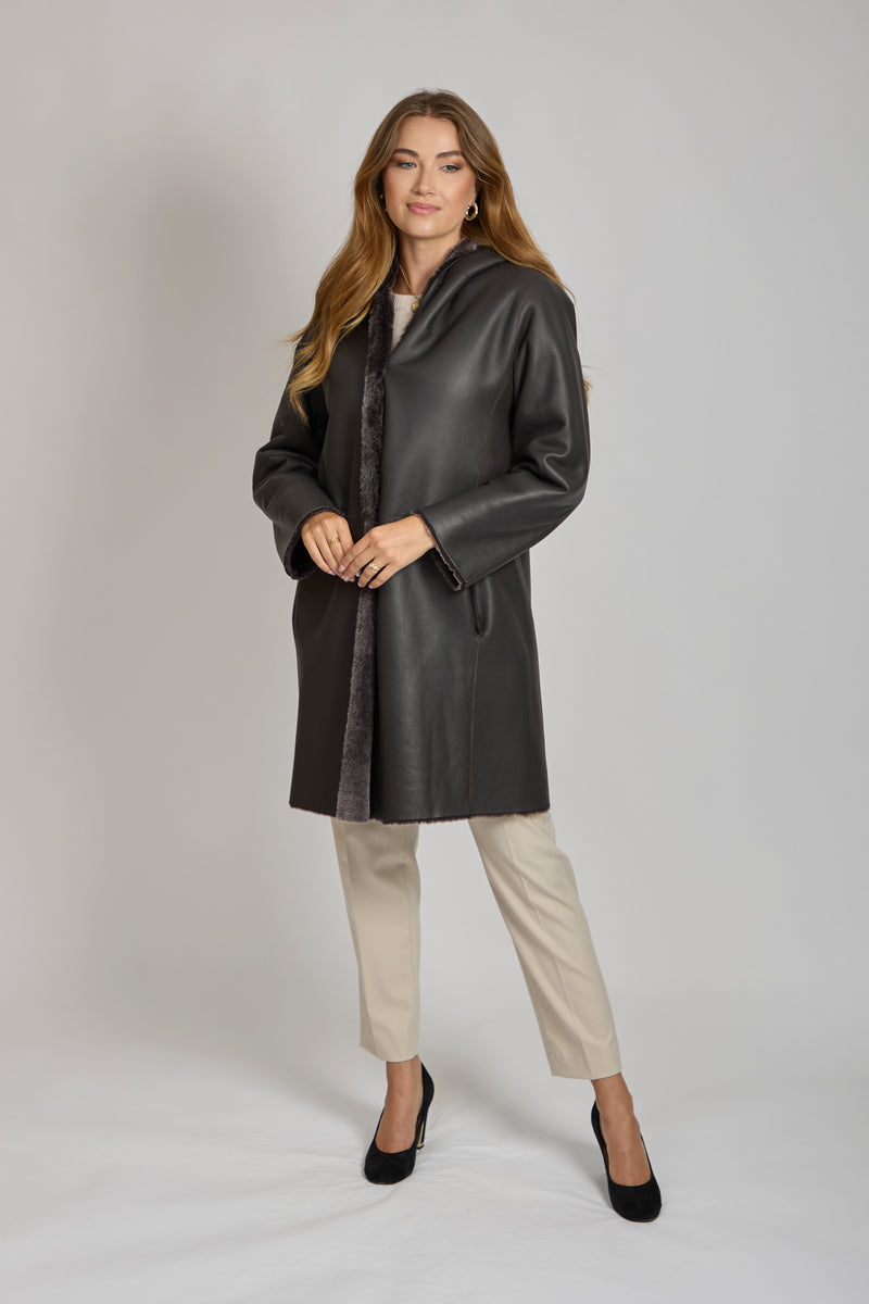 REVERSIBLE SHEARLING COAT-CARRUBA