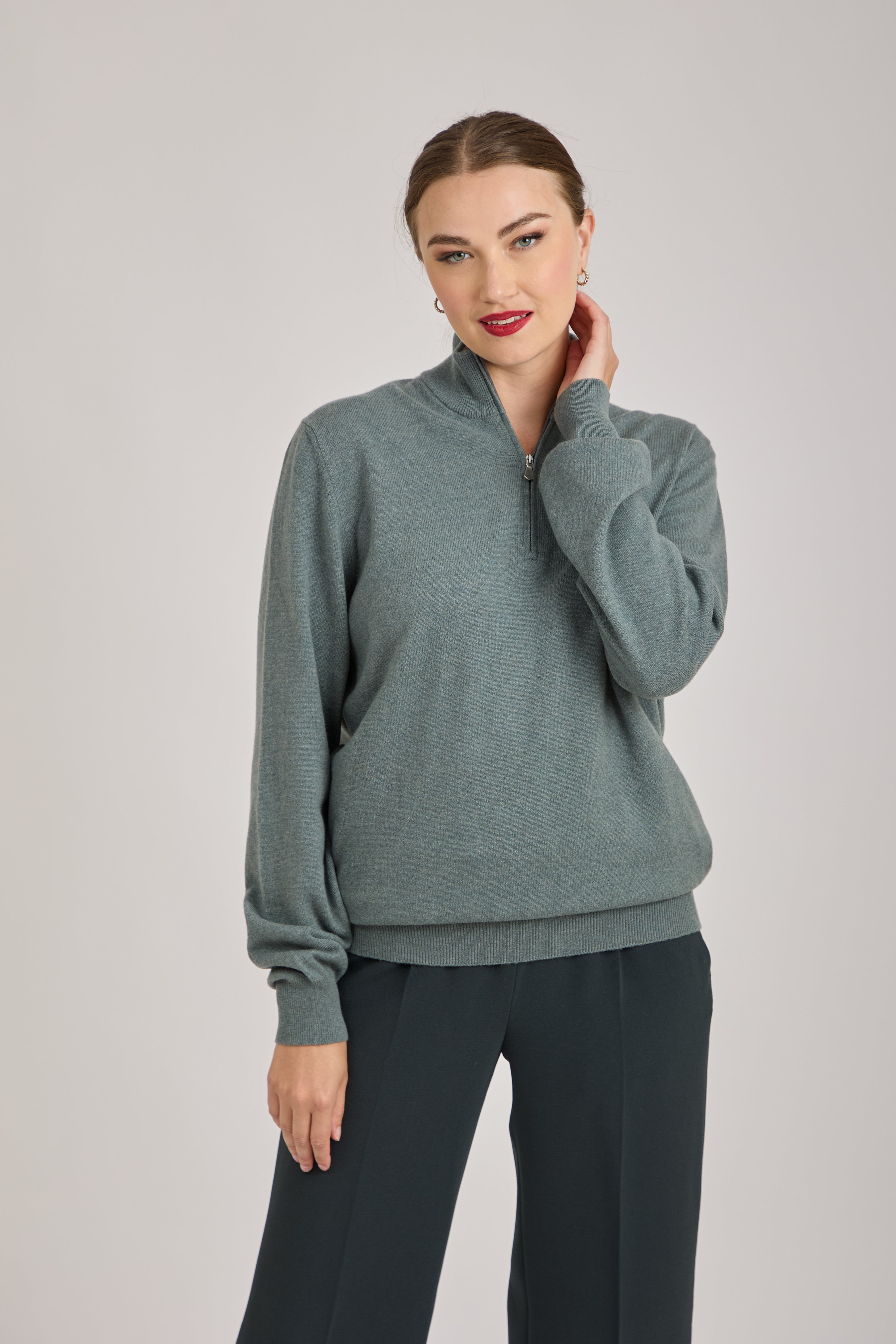 JUMPER WITH ZIP-BLUE STORM