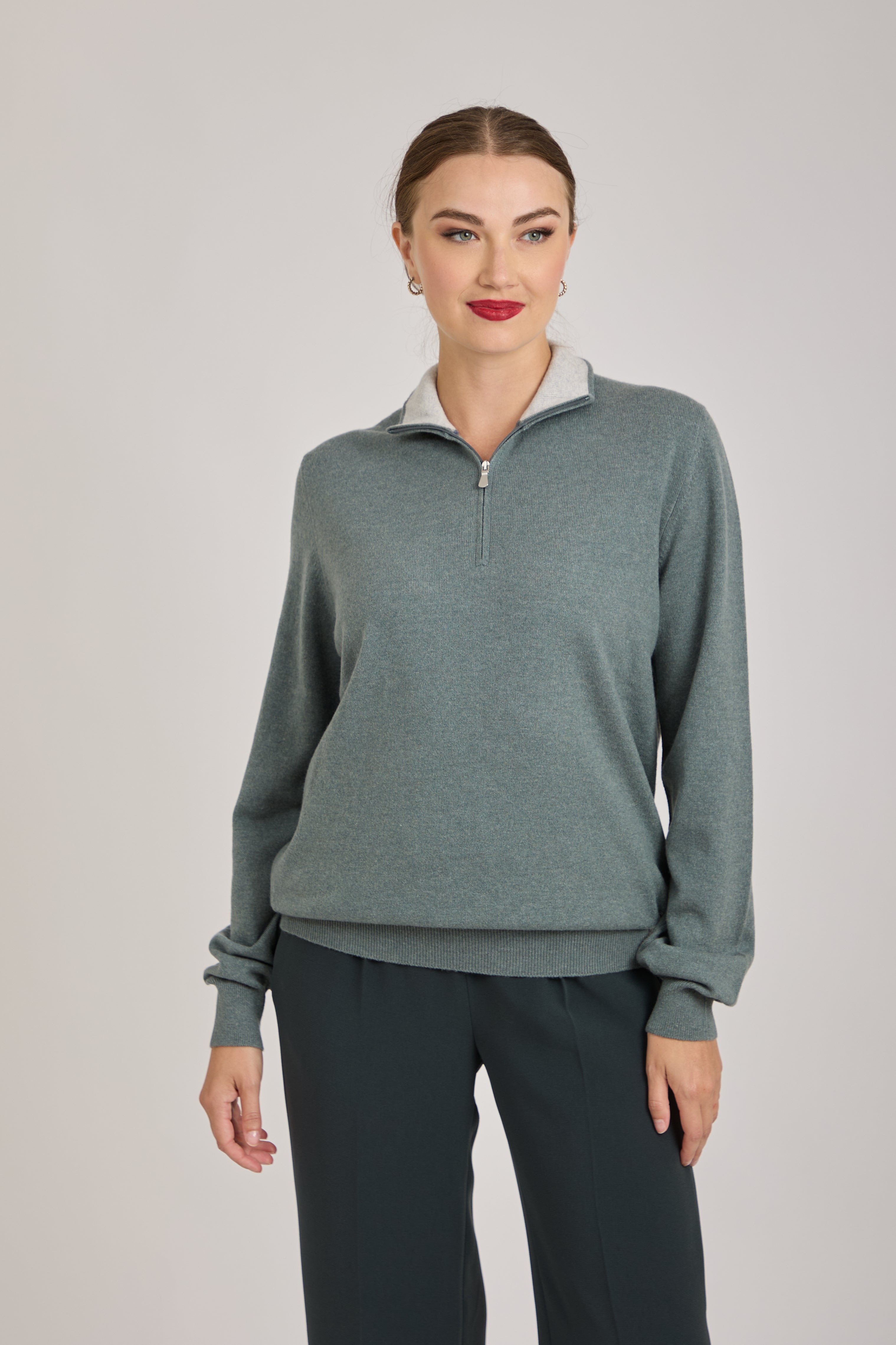 JUMPER WITH ZIP-BLUE STORM