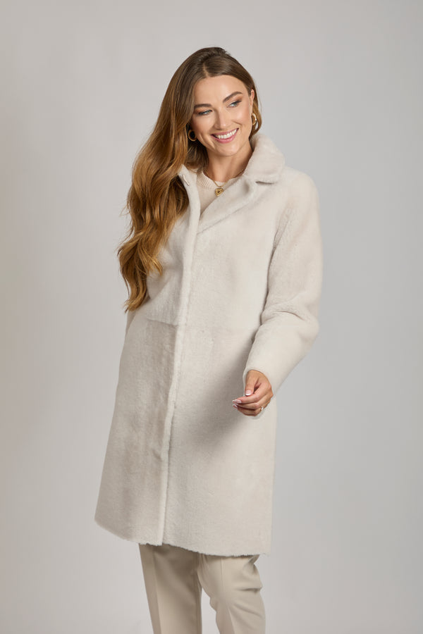 SHEARLING COAT-MILK