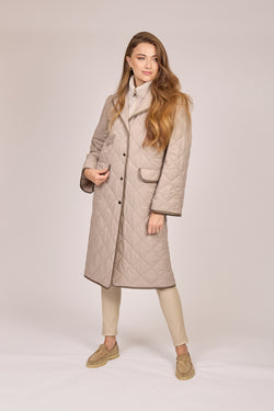 QUILTED COAT-TAUPE