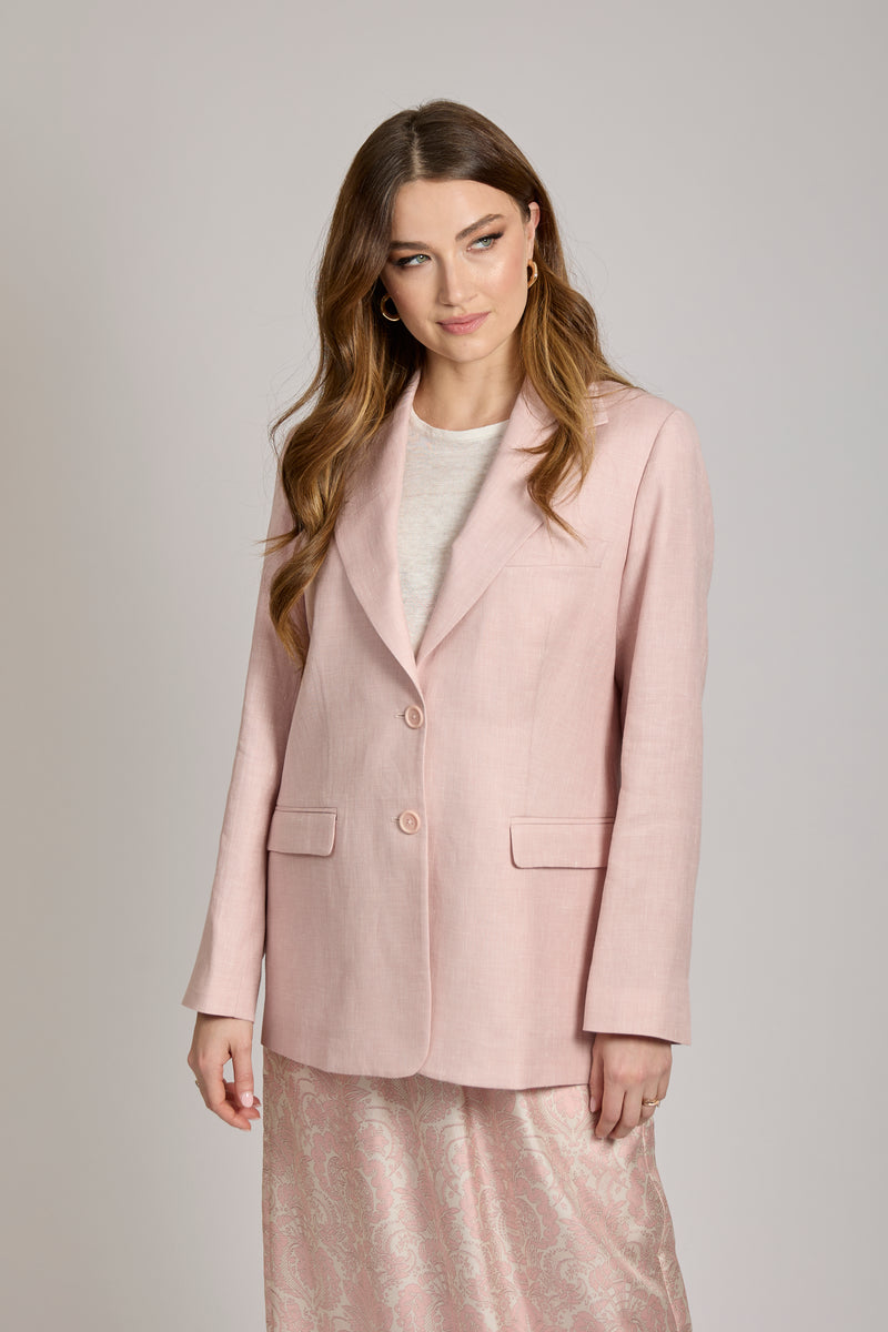 SHANTUNG LP JACKET - ROSE