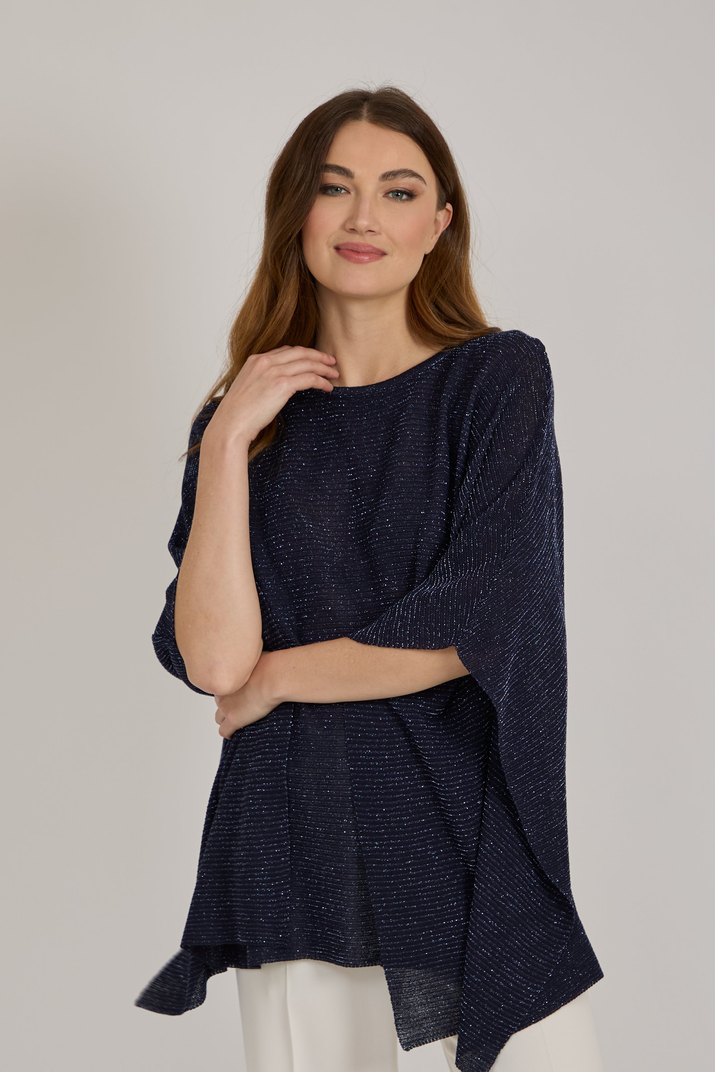 LUREX PONCHO-BLUE