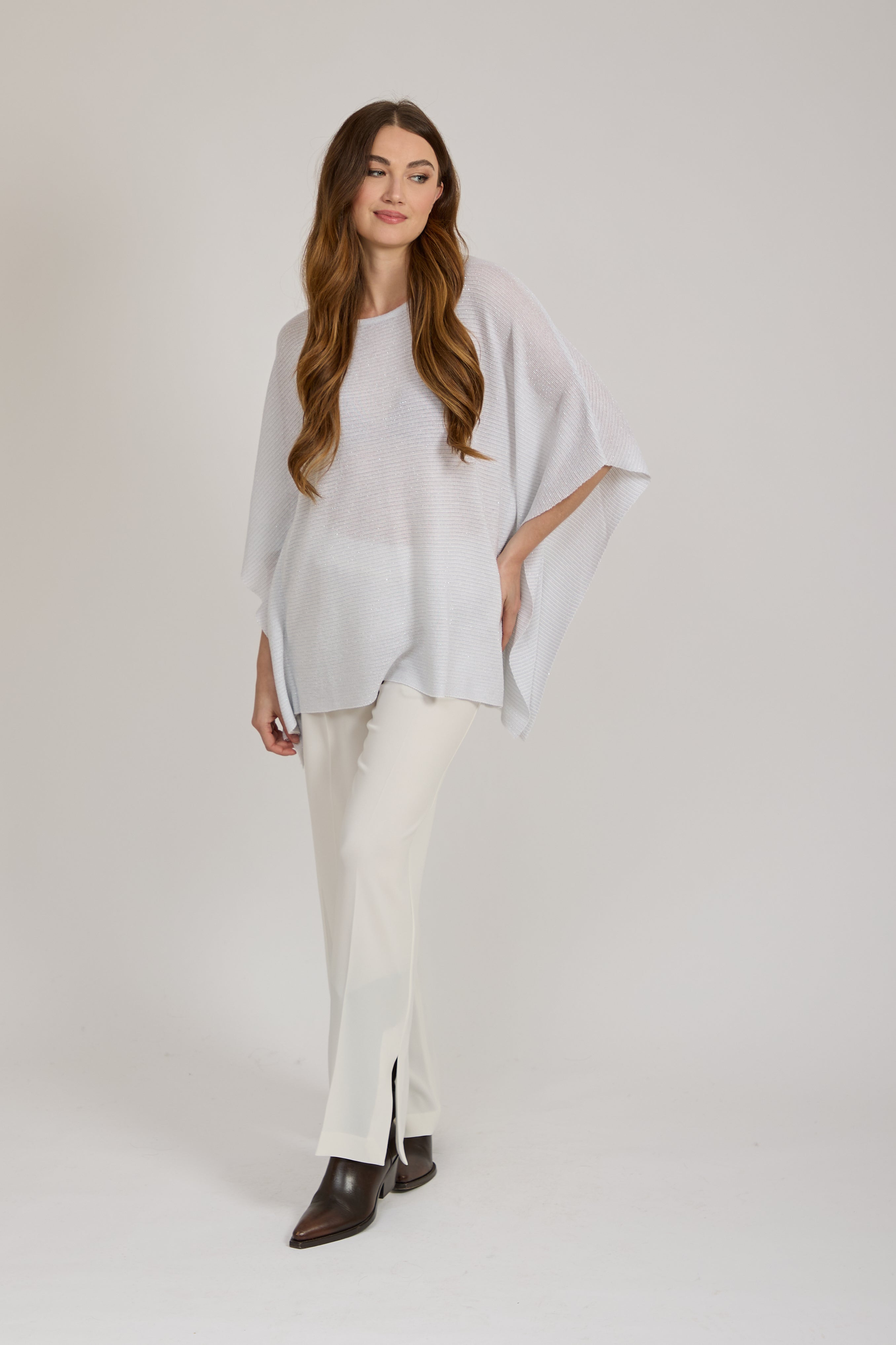LUREX PONCHO-WHITE