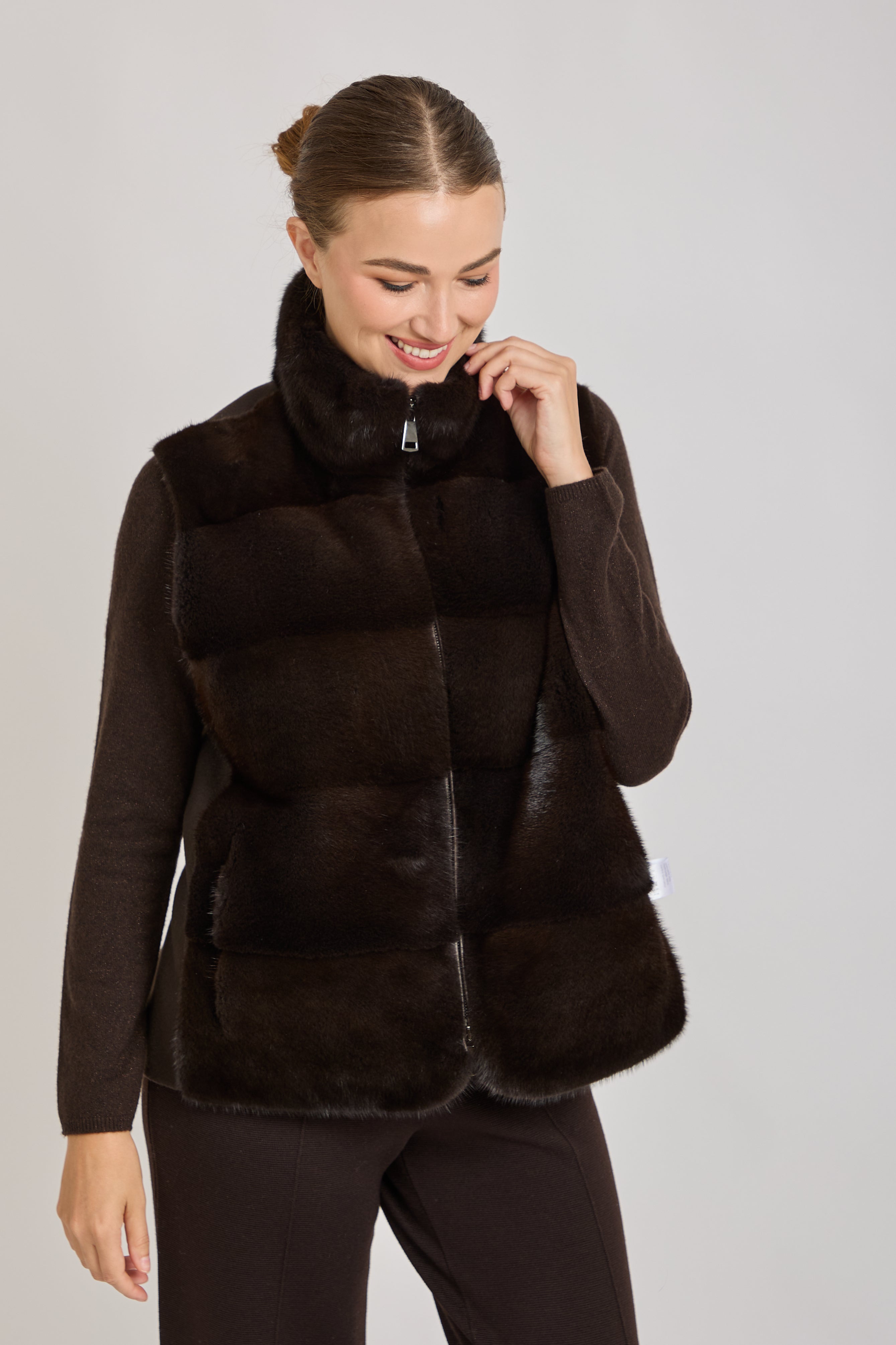 CASHMERE  MINK VEST-CARRUBA