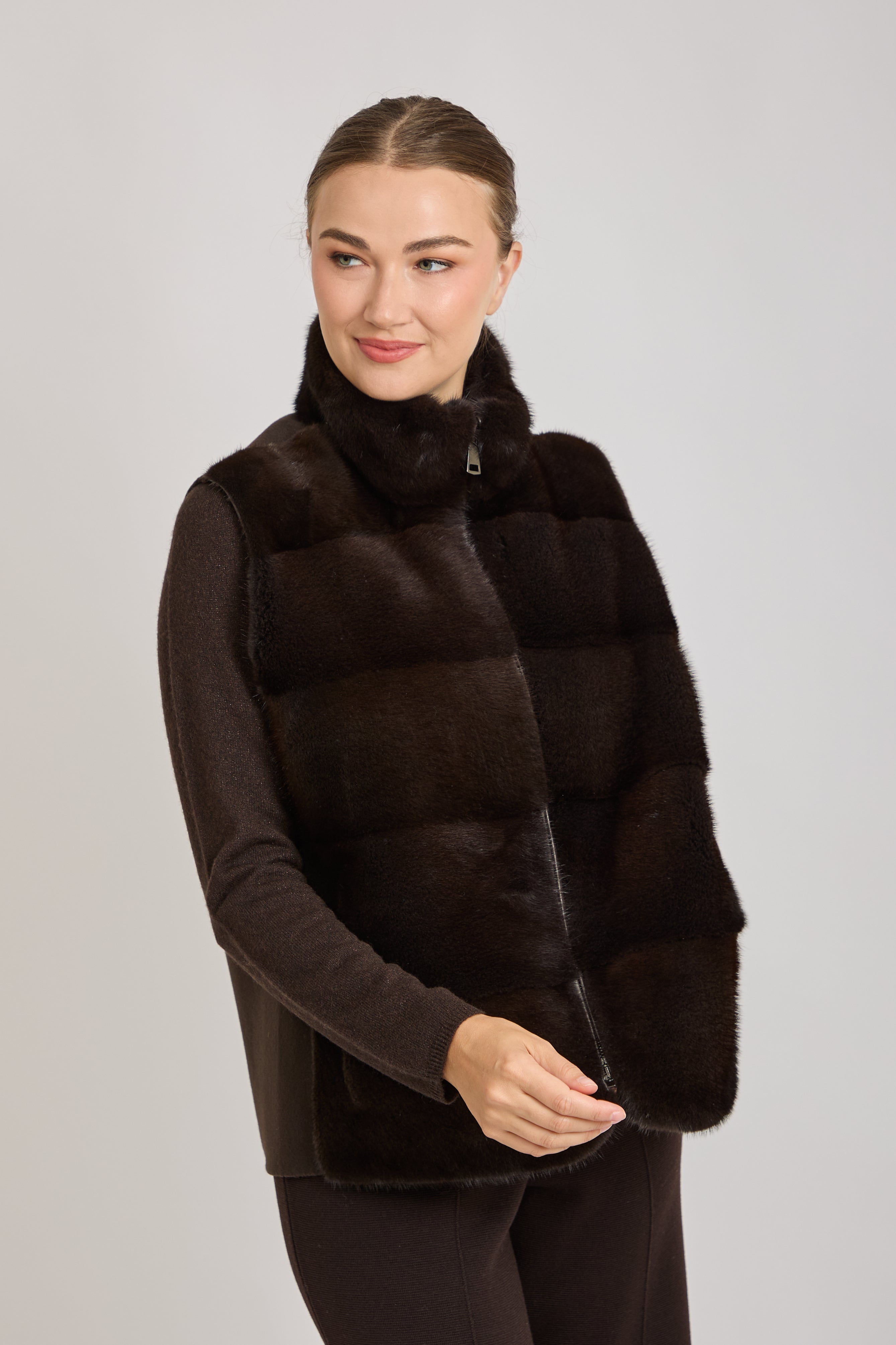 CASHMERE  MINK VEST-CARRUBA