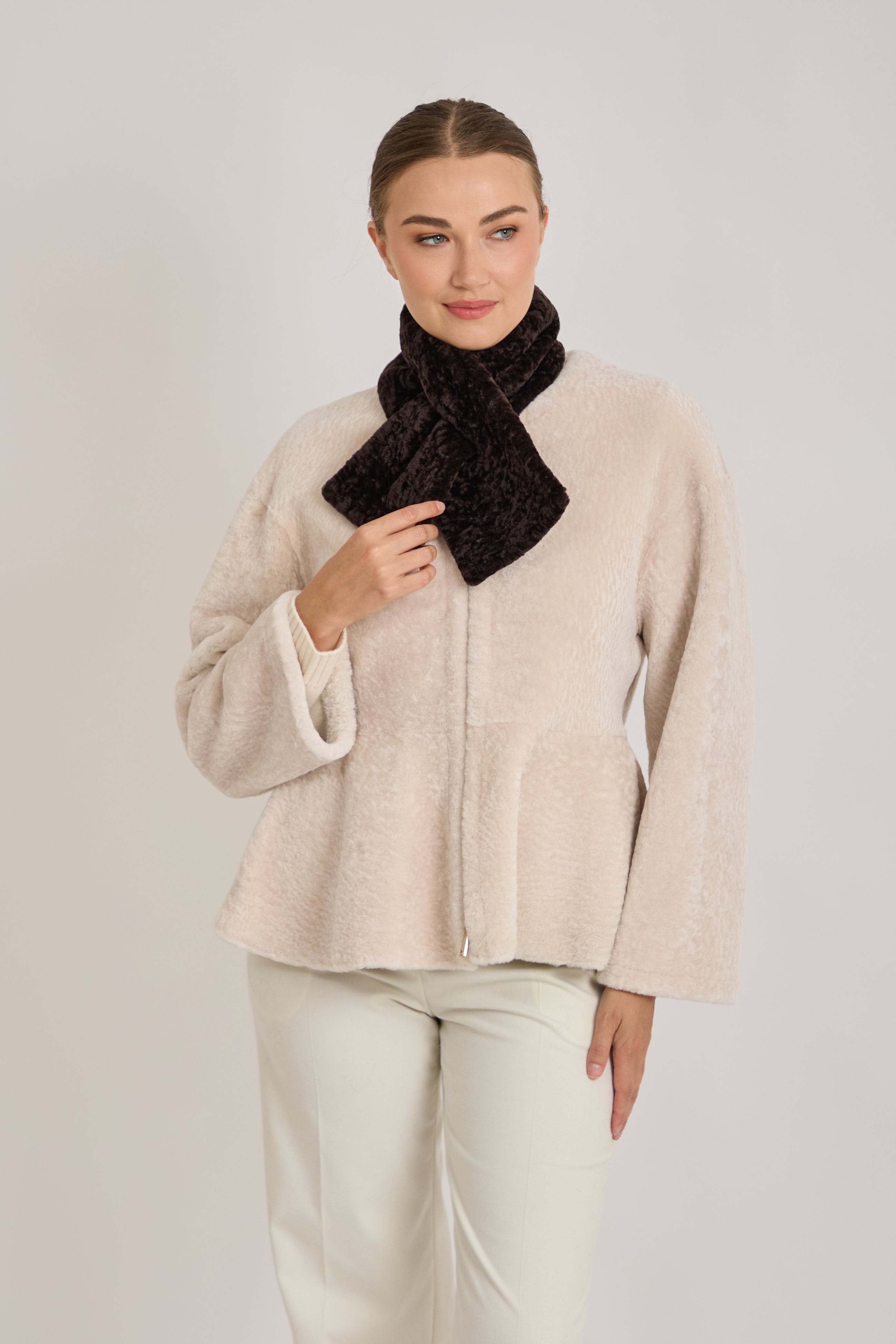 SHEARLING SCARF-CARRUBA