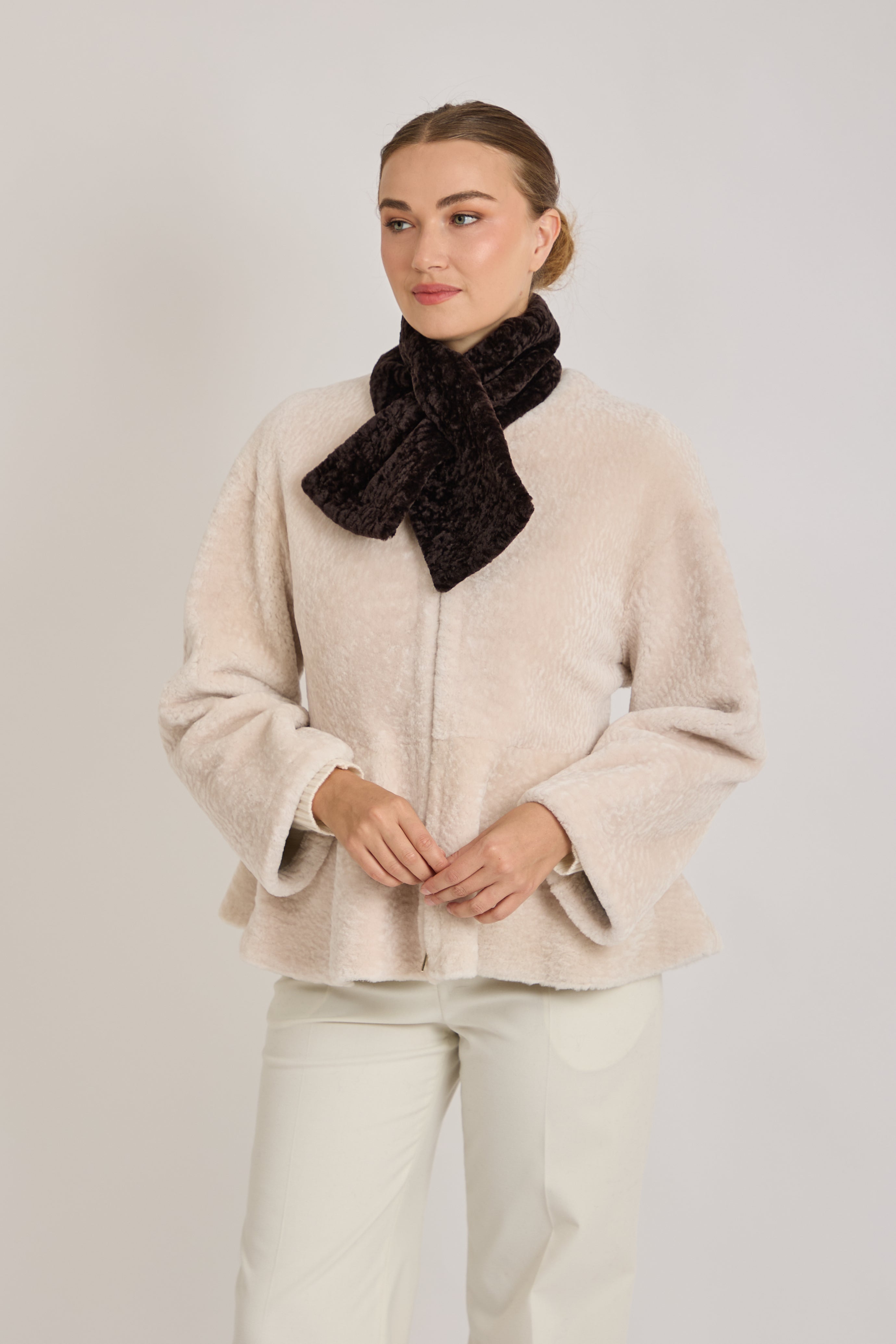 SHEARLING SCARF-CARRUBA