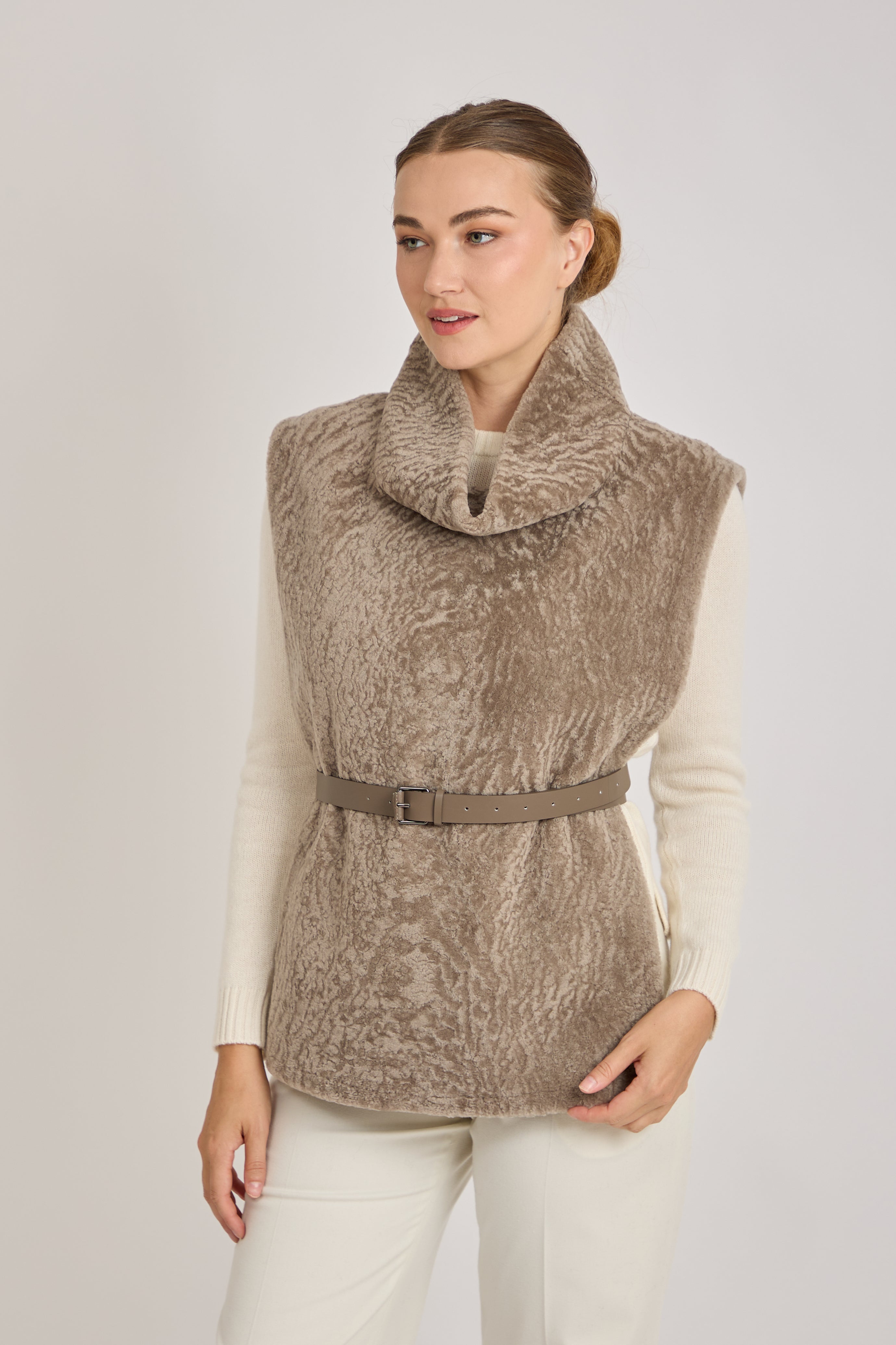 SHEARLING TOP-ANGORA