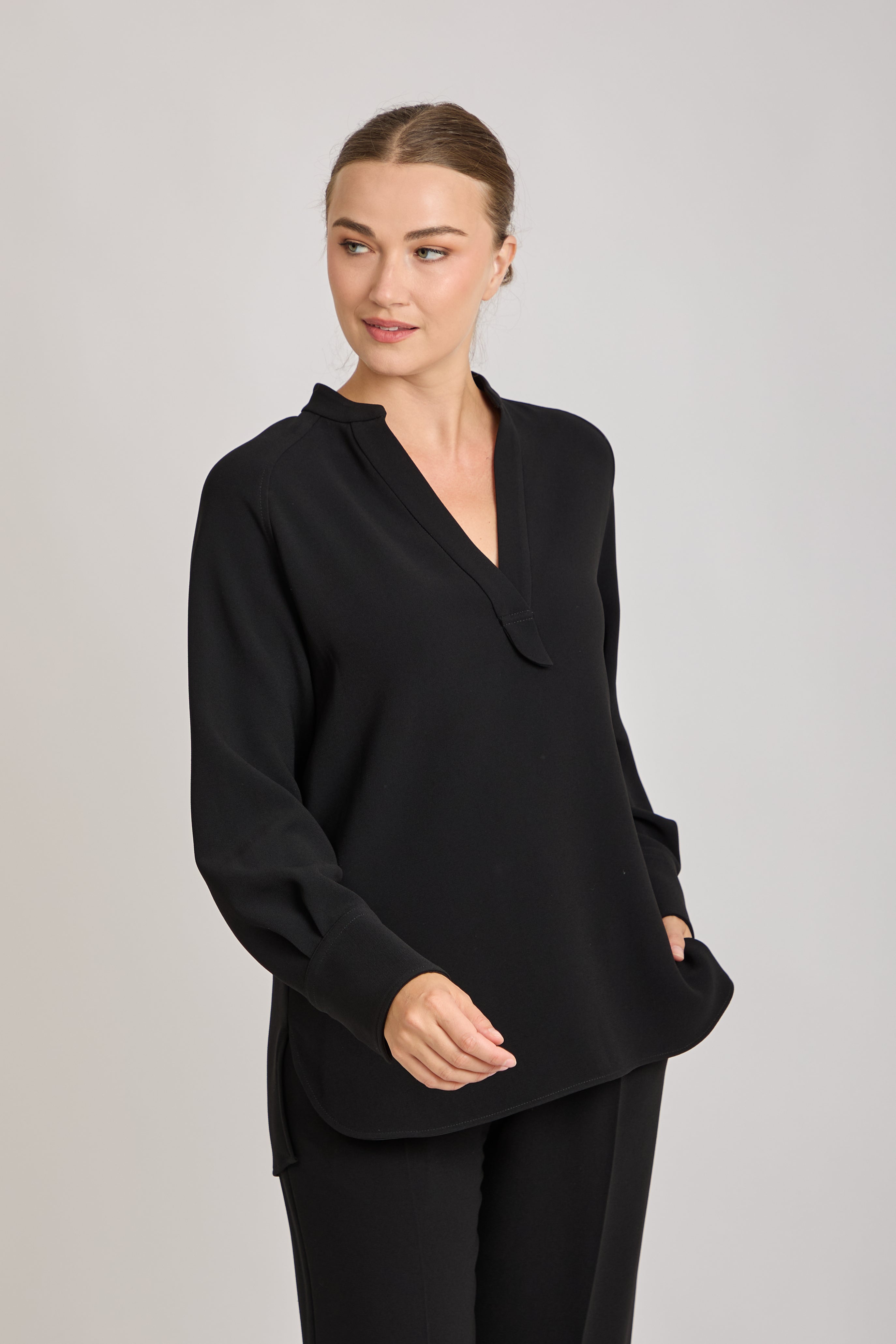CREPE SHIRT-BLACK