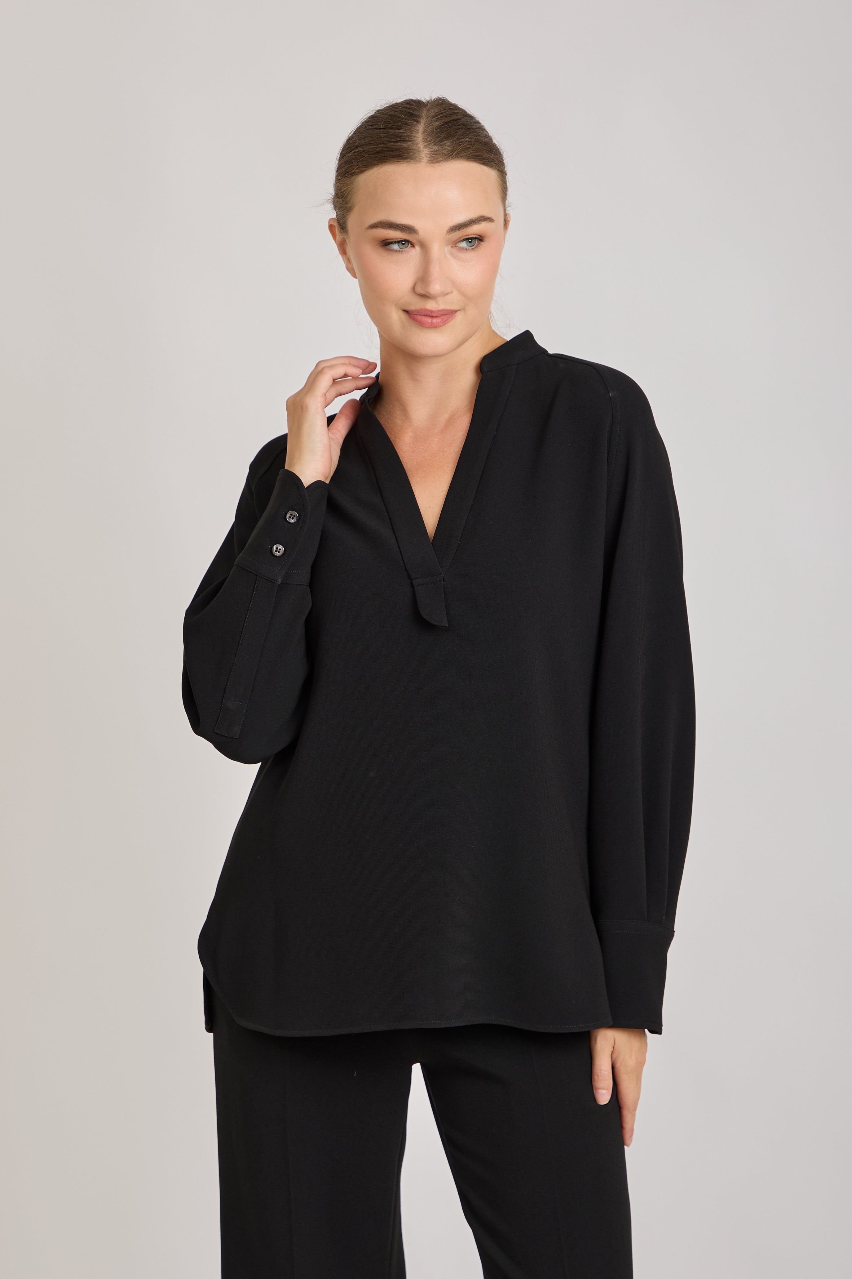 CREPE SHIRT-BLACK