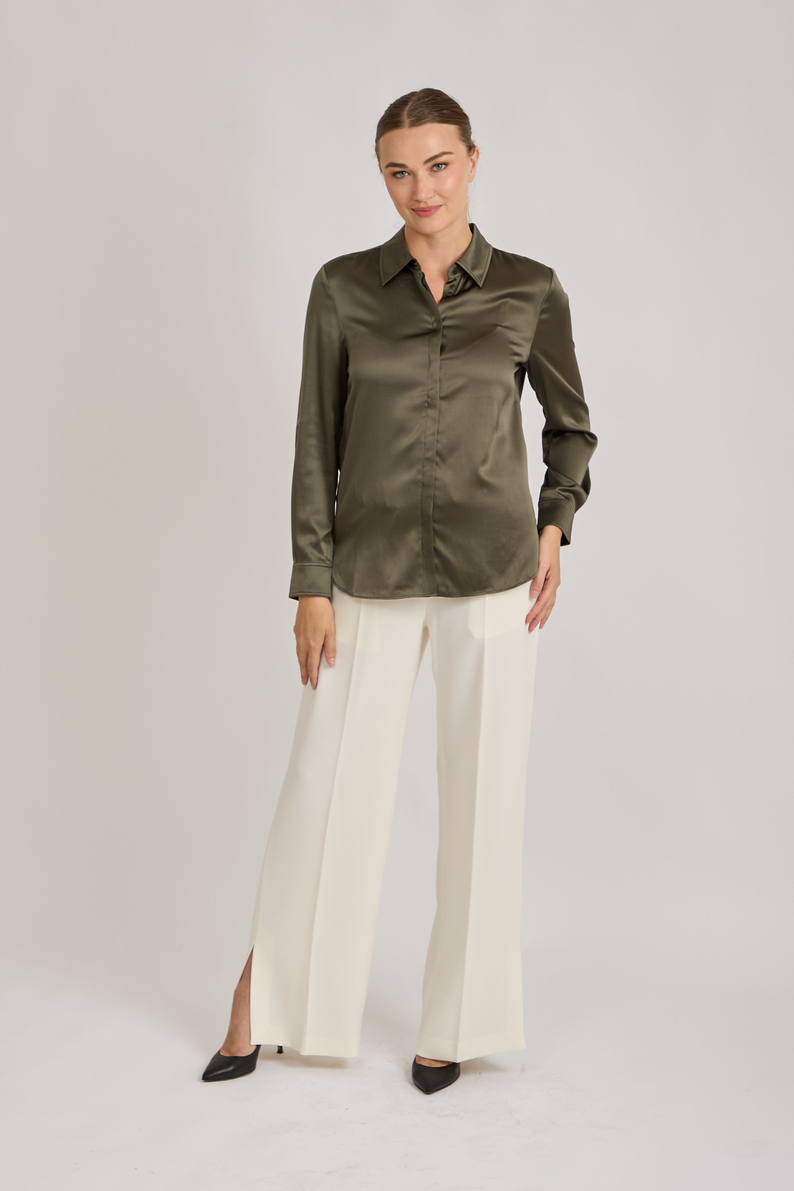 SILK SHIRT-KAKI