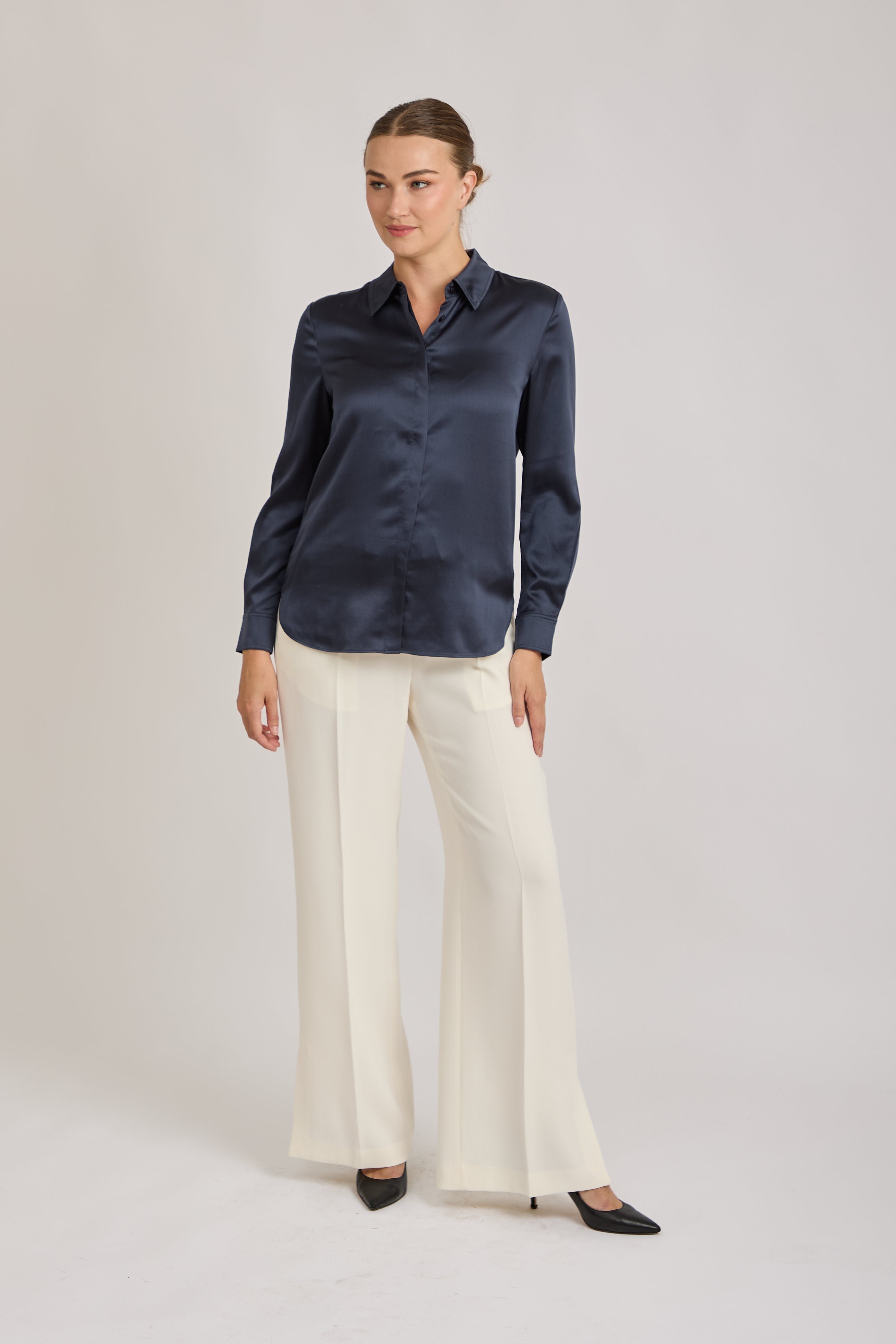 SILK SHIRT-NAVY
