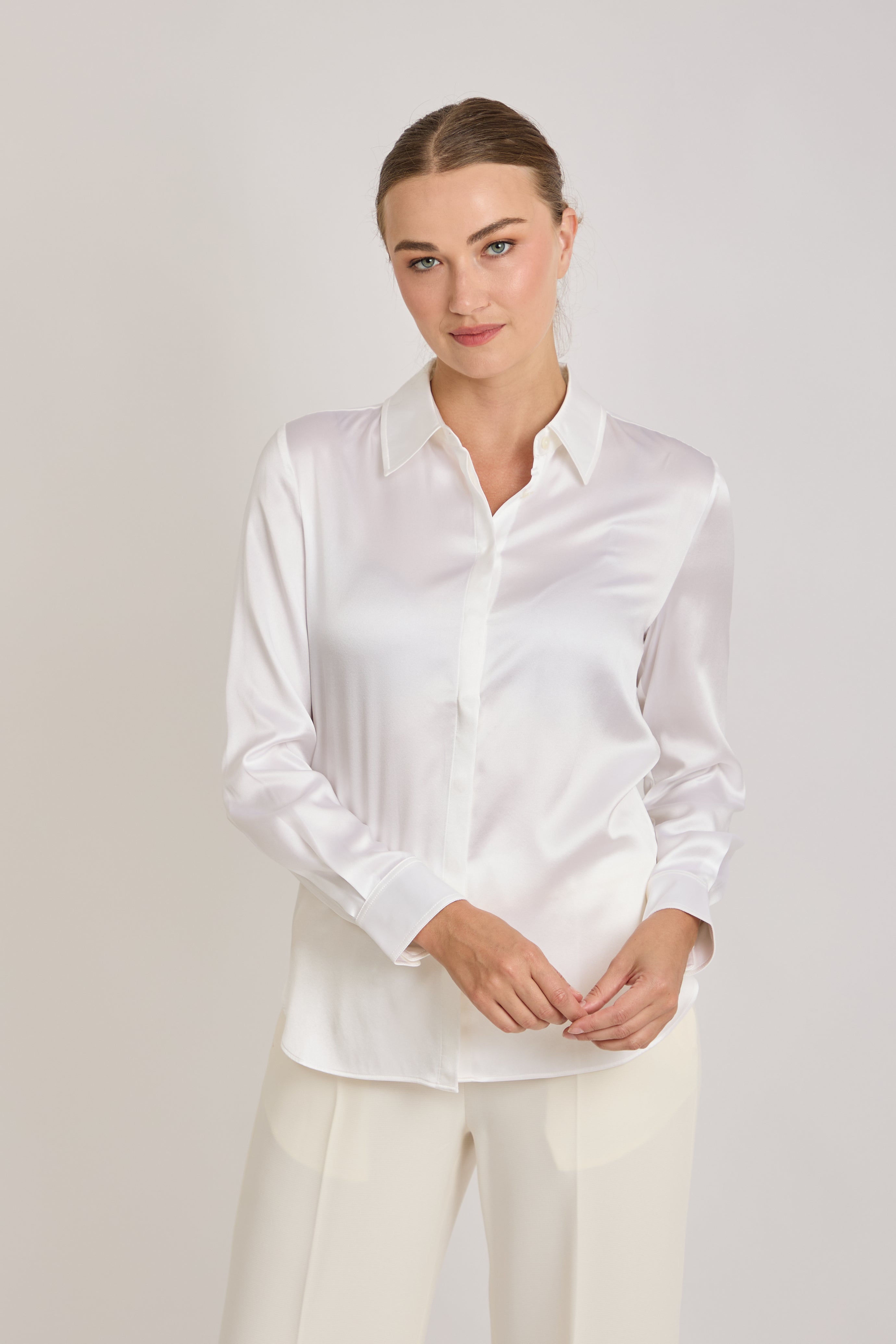 SILK SHIRT-OFF WHITE