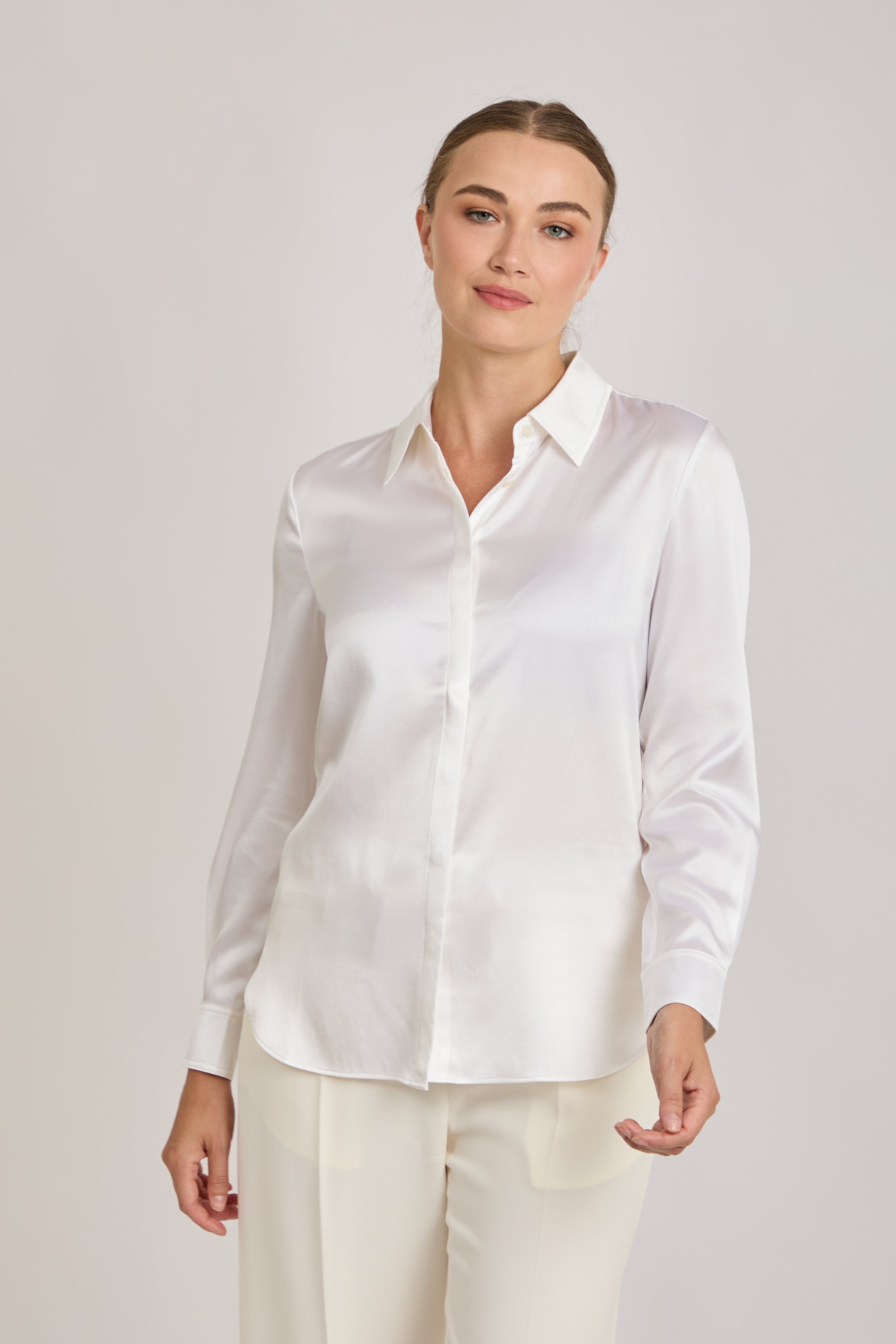 SILK SHIRT-OFF WHITE