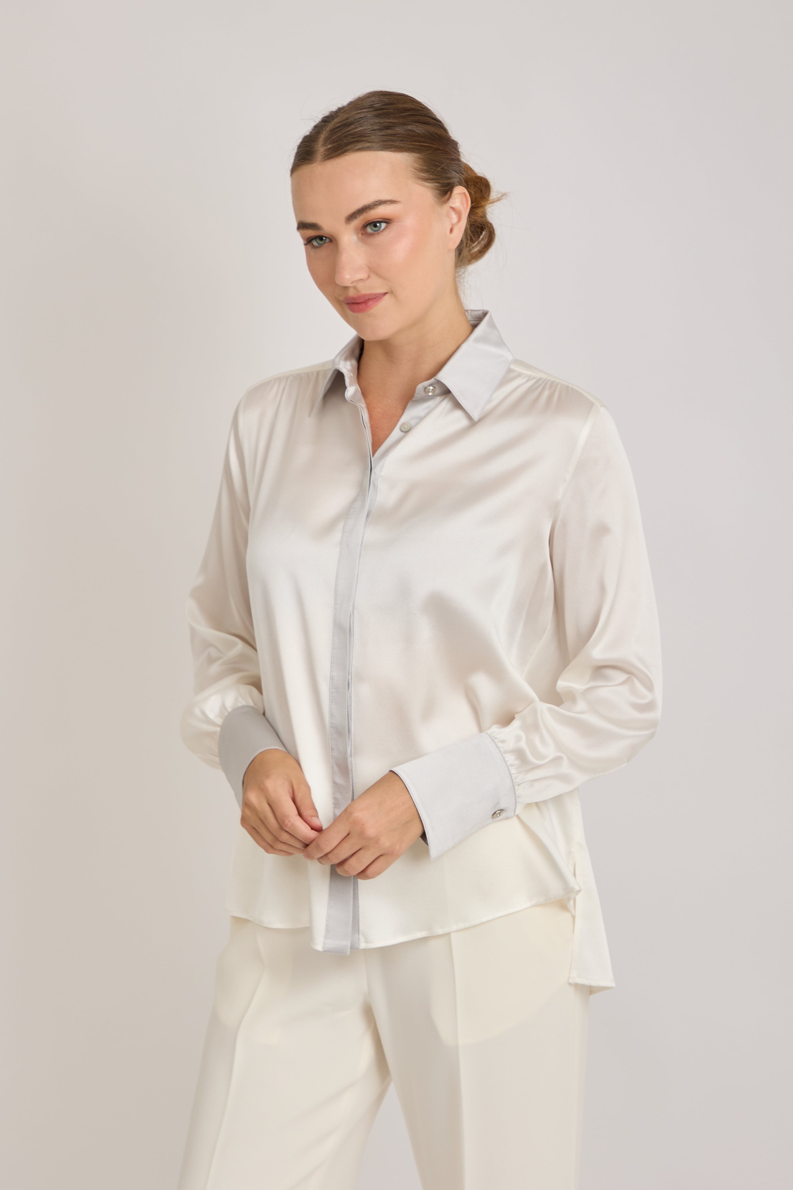 SILK SHIRT-LATTE