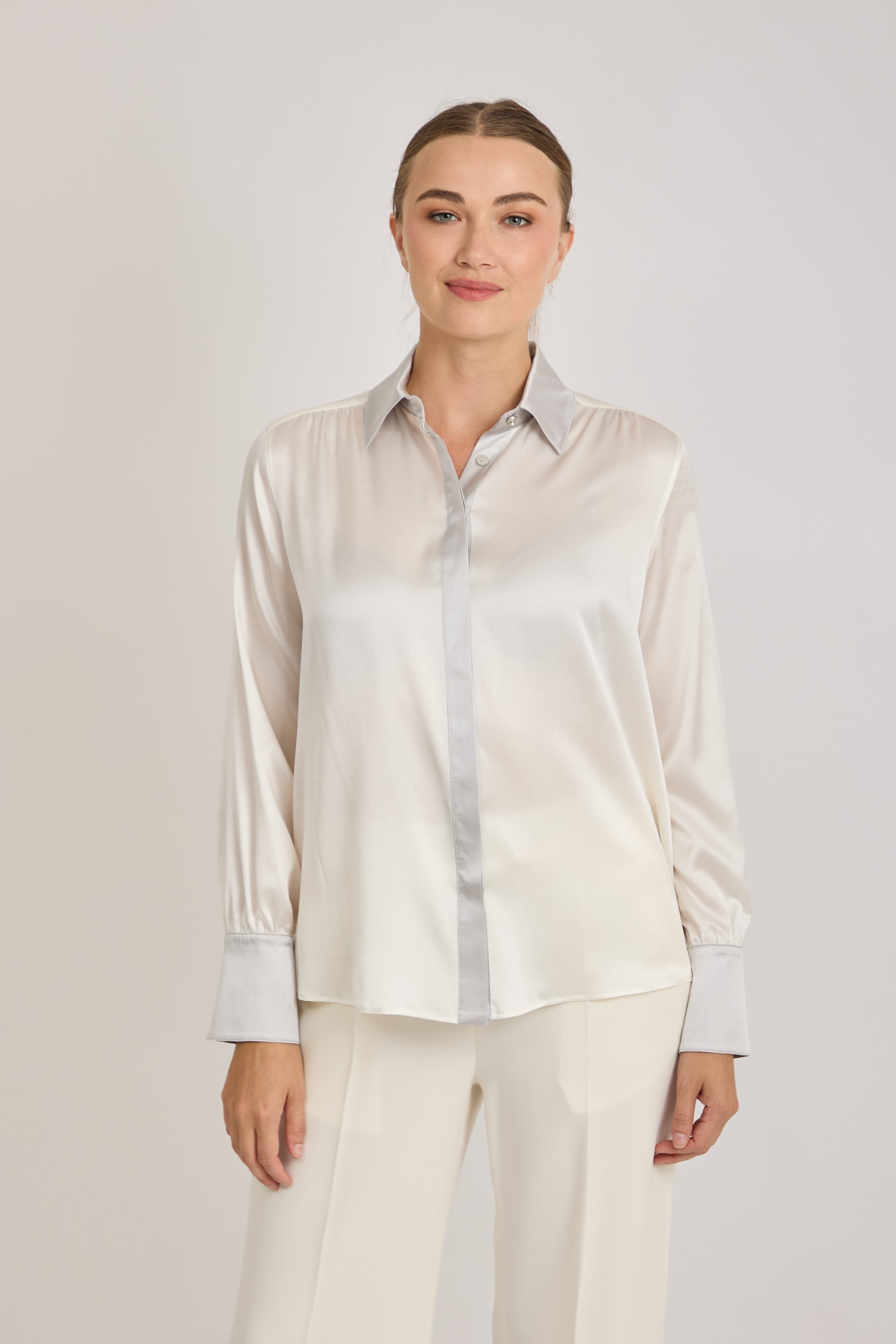 SILK SHIRT-LATTE