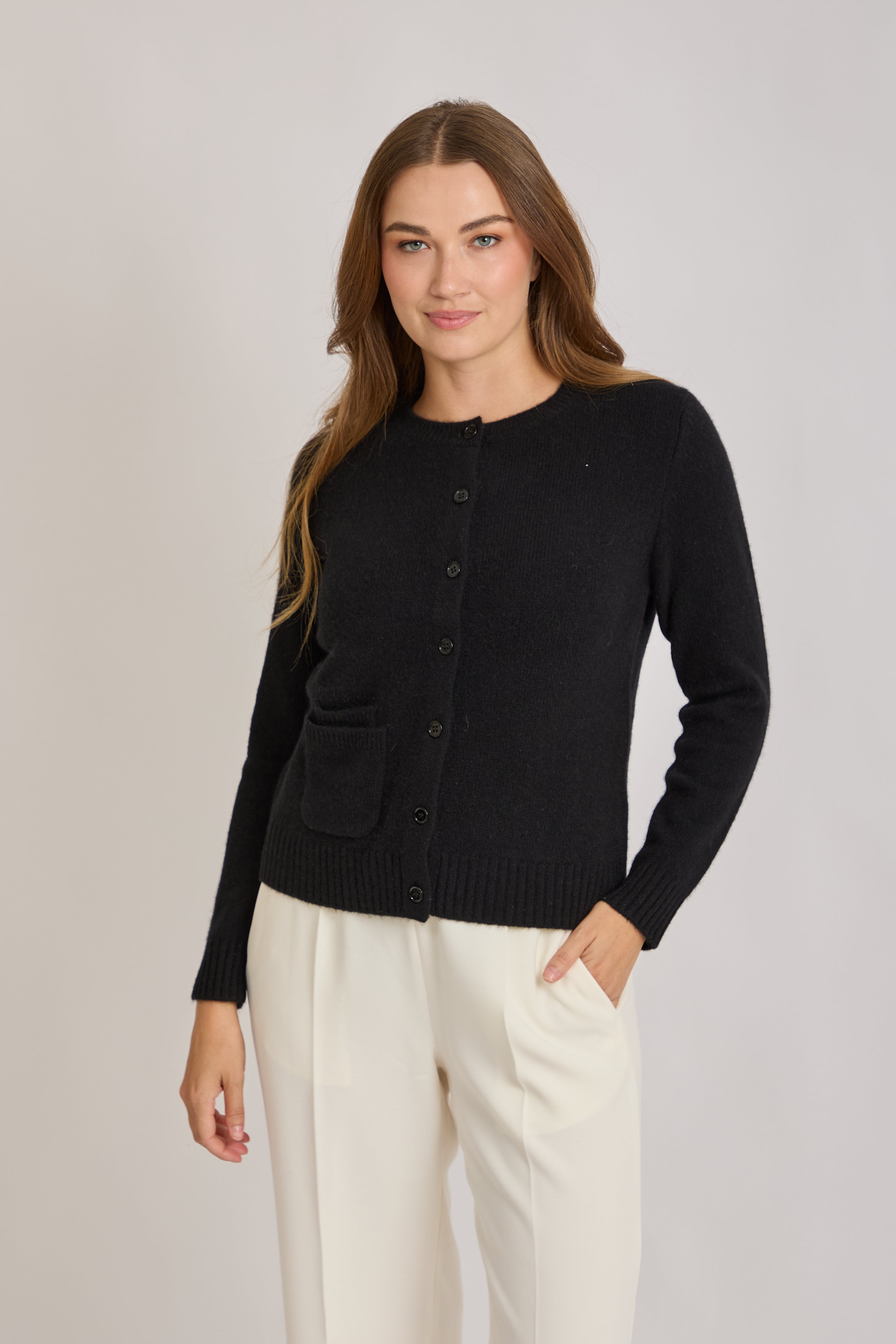CASHMERE CARDIGAN-BLACK