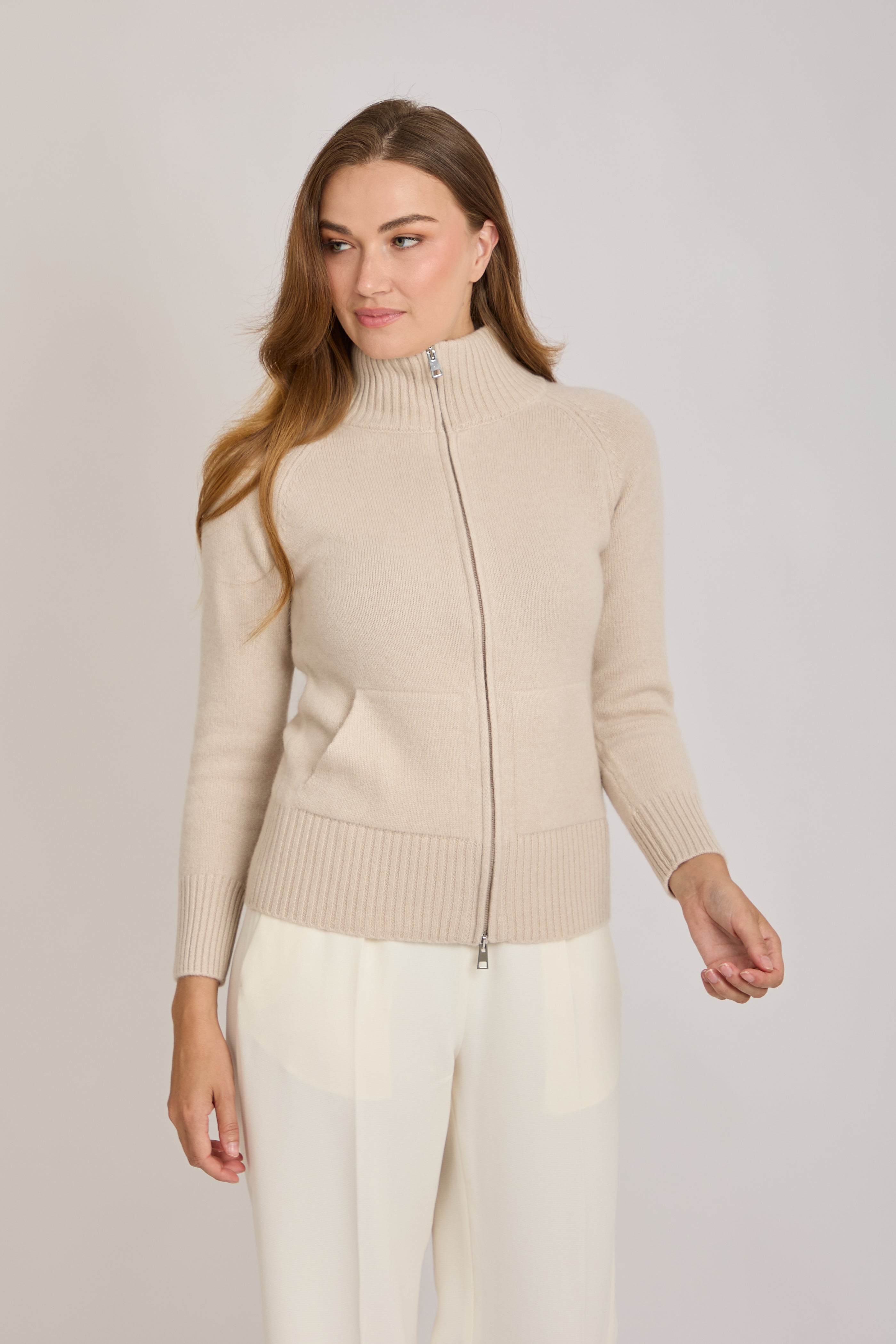 CASHMERE CARDIGAN-BEIGE