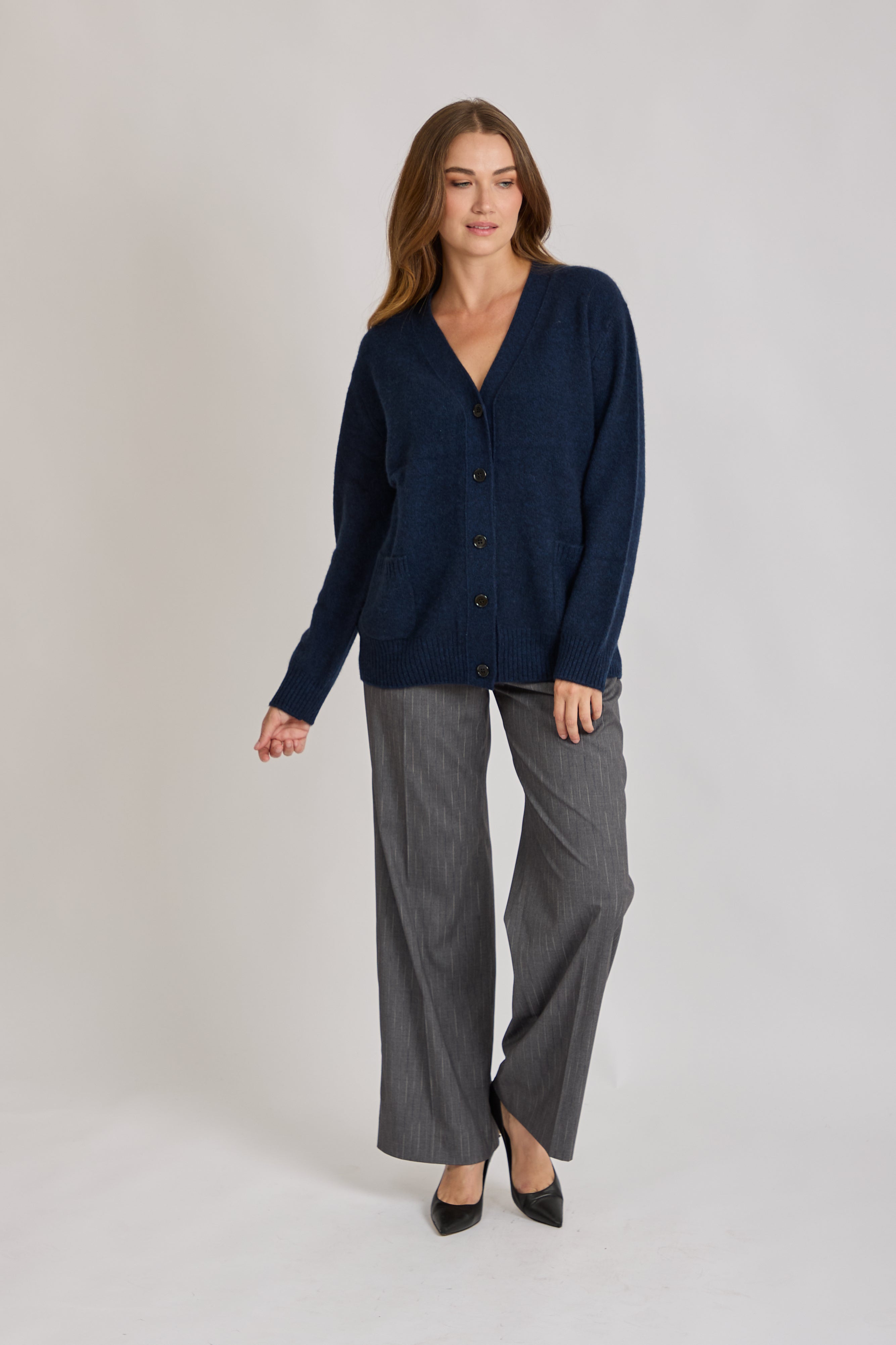 CASHMERE CARDIGAN - NAVY