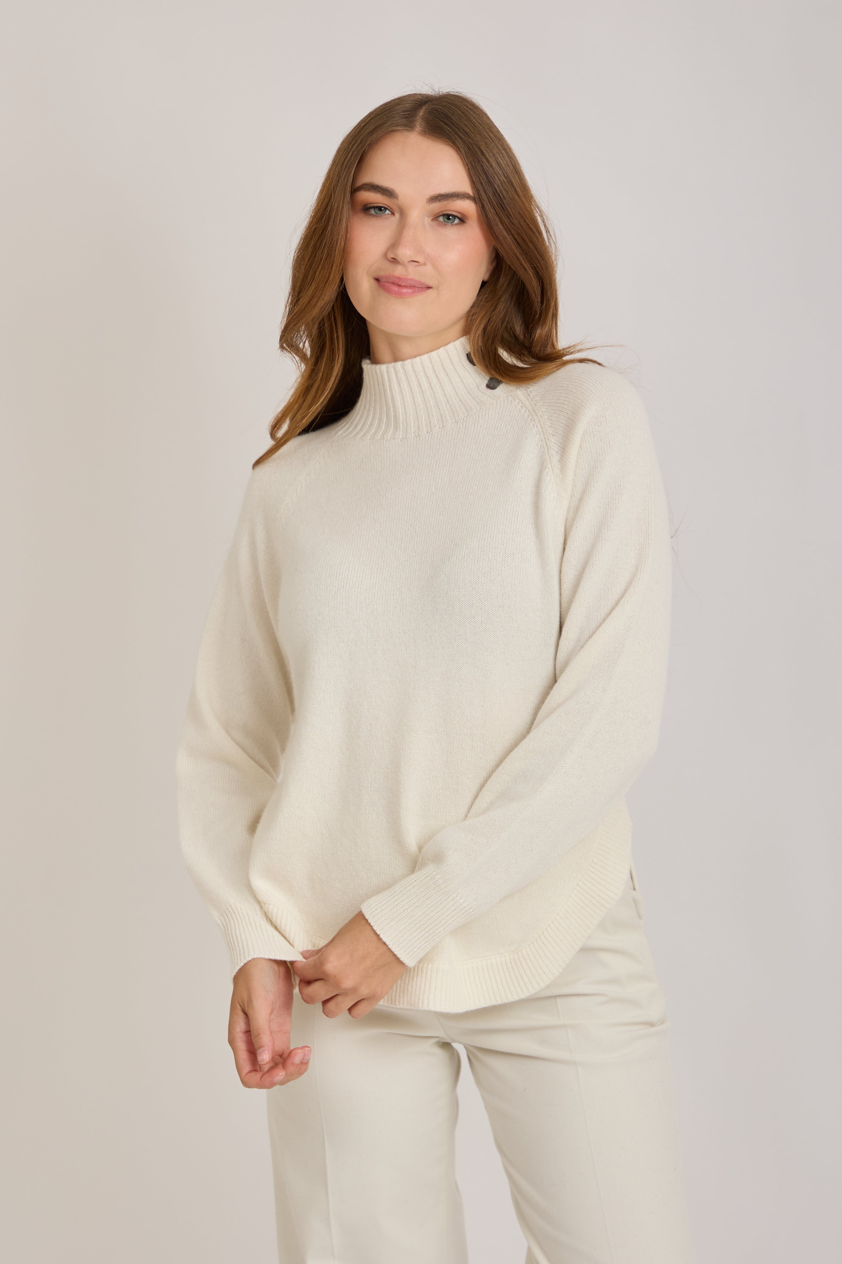 CASHMERE JUMPER WITH DETAILS-WHITE