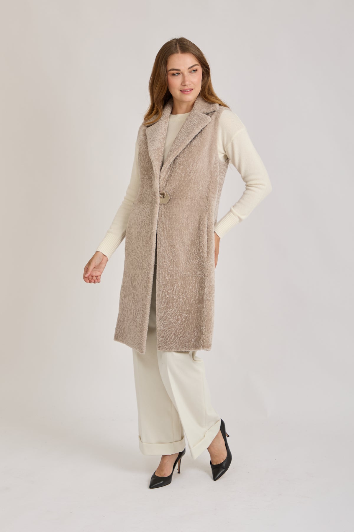 SHEARLING VEST-ANGORA